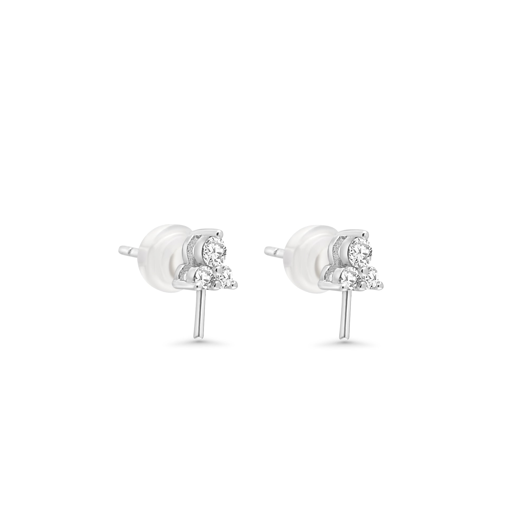 Studs Earring Bails 925 Silver for Pearl SC516
