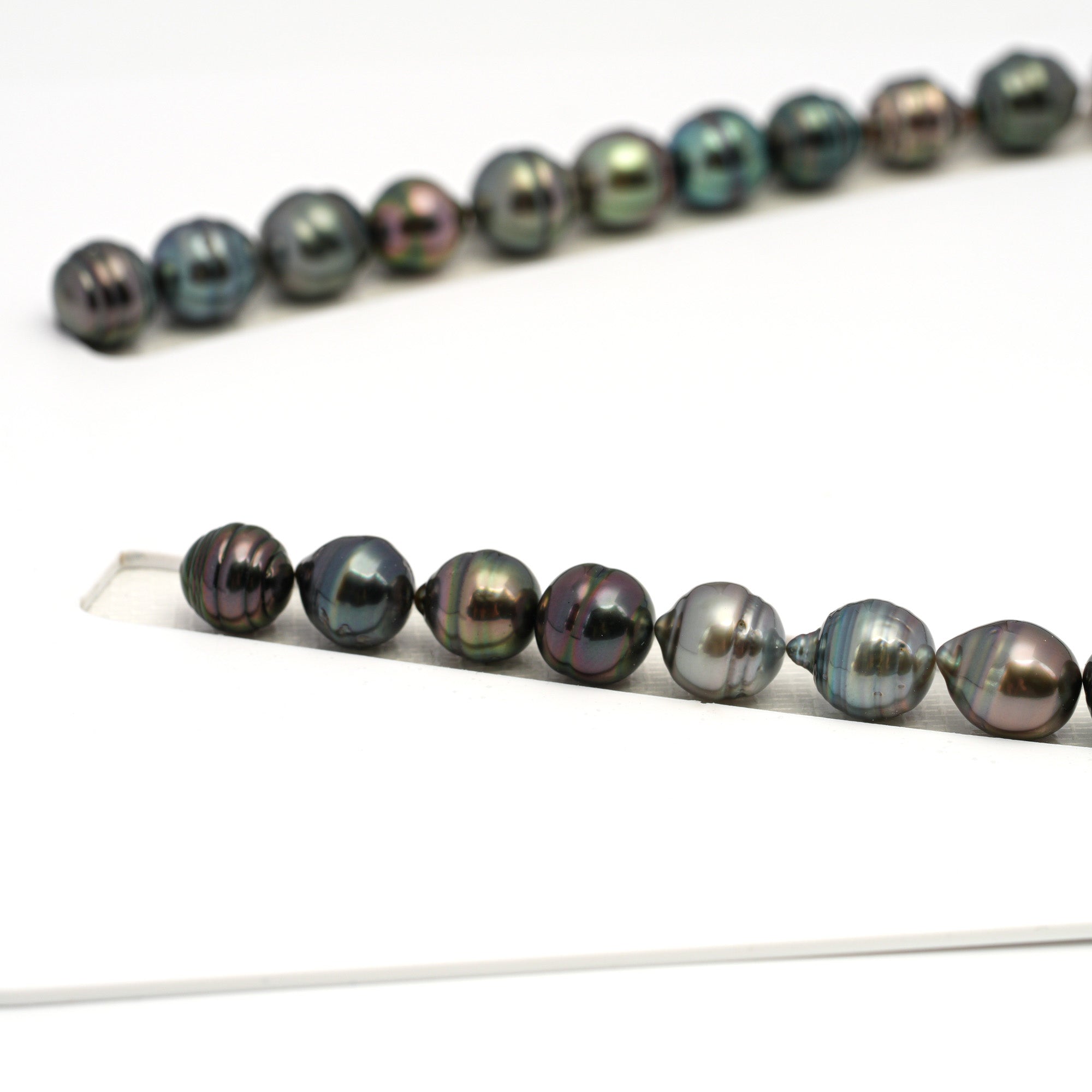 43pcs Multicolor 8-10mm - CL AAA/AA Quality Tahitian Pearl Necklace NL1676 HL4