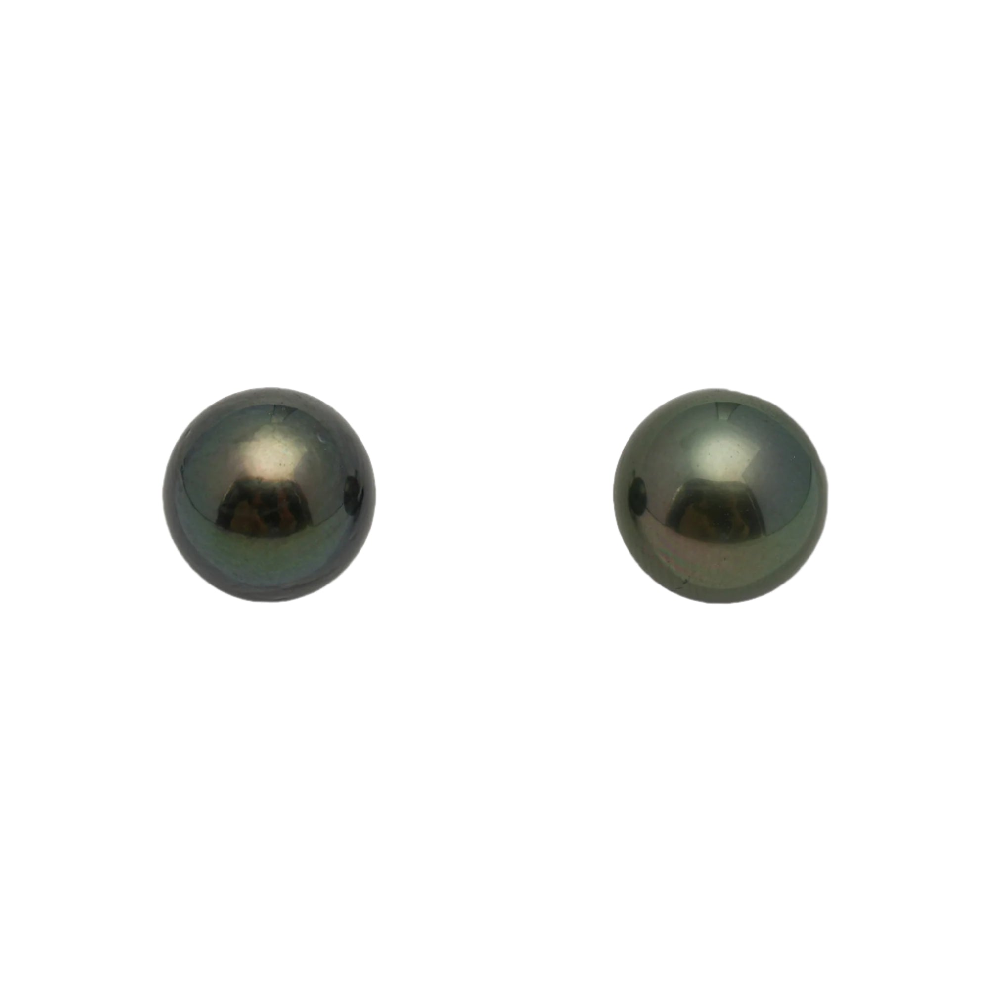 2pcs Dark Green 9.9mm - SR AAA/AA Quality Tahitian Pearl Pair ER1574 OR6