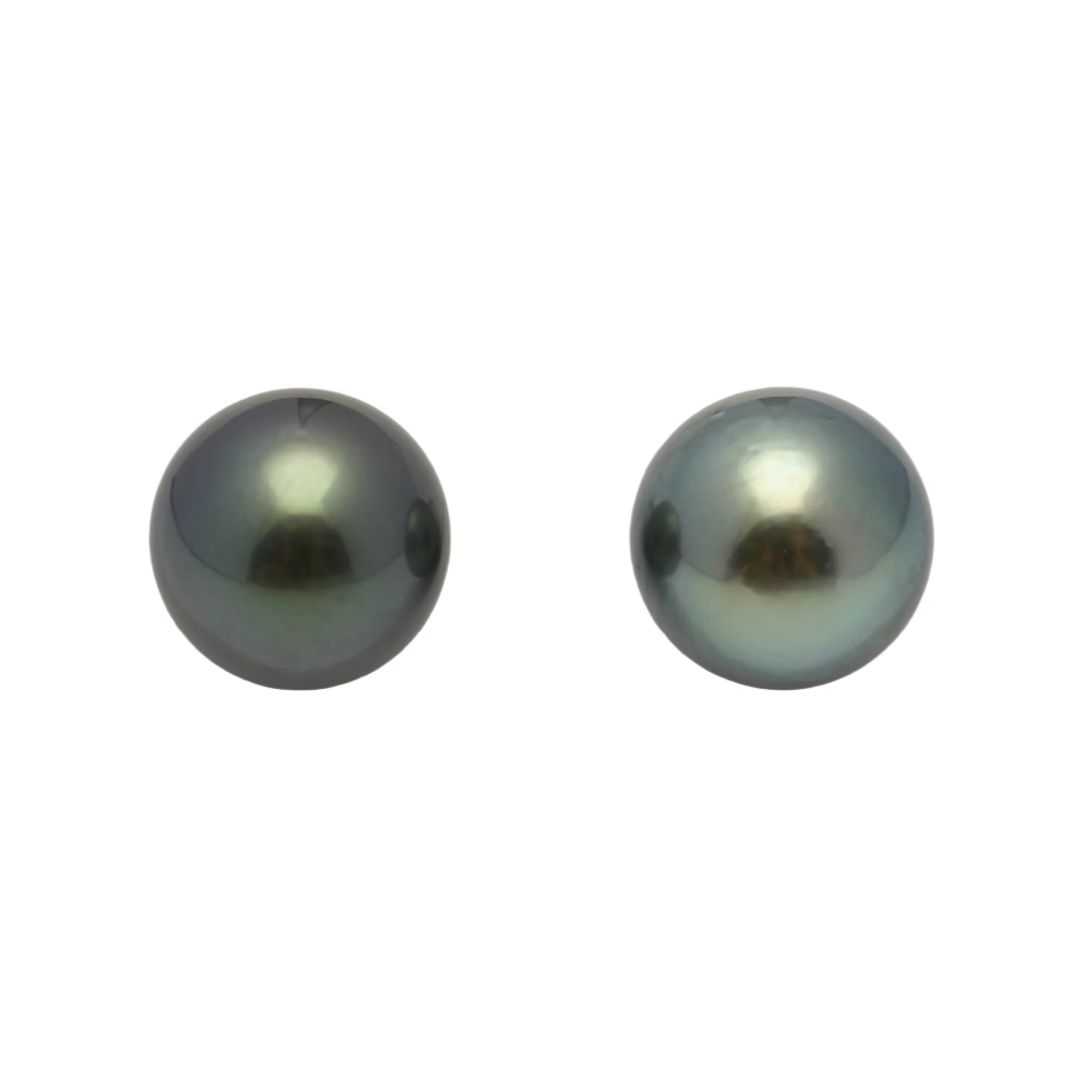 2pcs Dark Green 12.8mm - RSR AAA/AA Quality Tahitian Pearl Pair ER1496