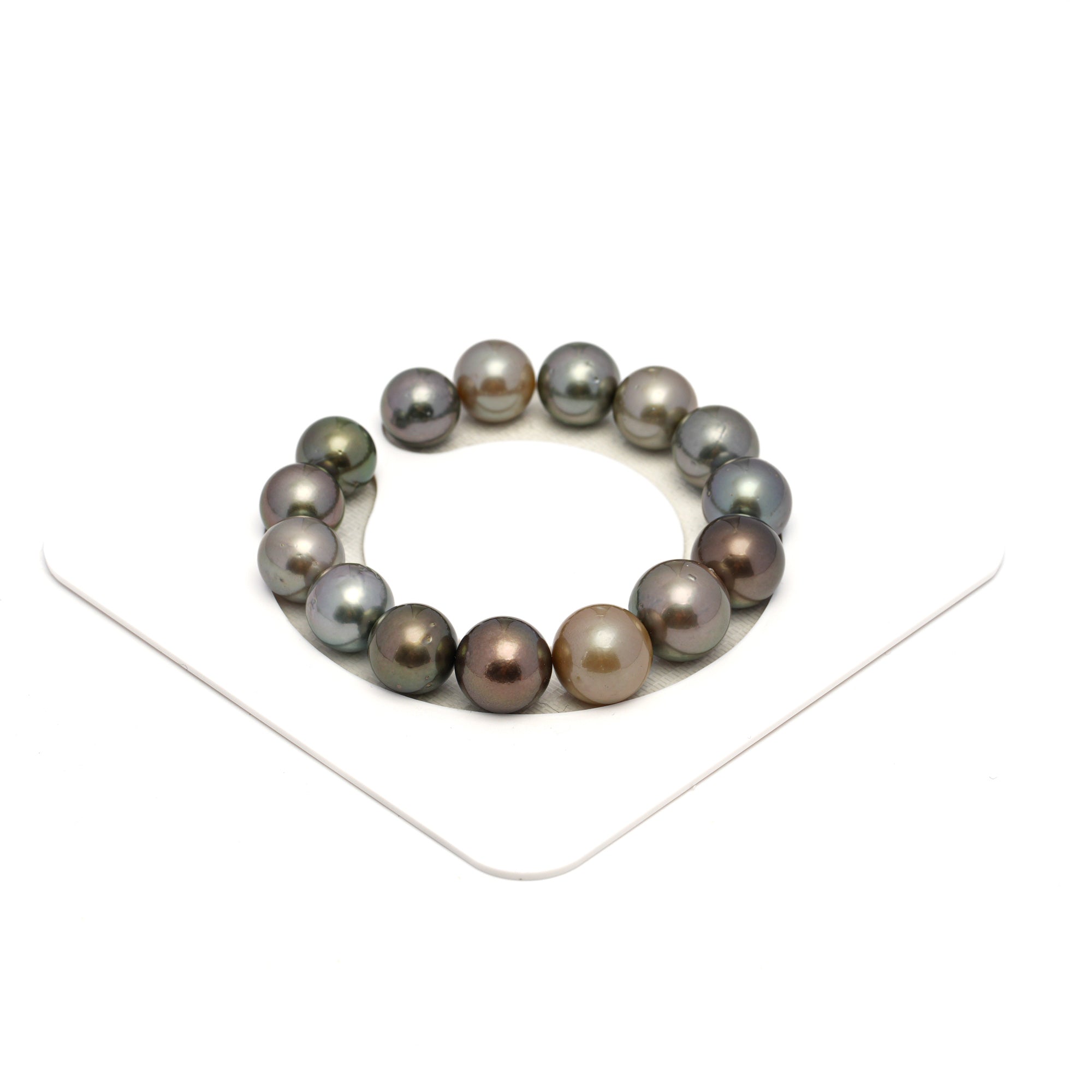 15pcs Multicolor 11-14mm - RSR AA Quality Tahitian Pearl Bracelet BR2307 OR12