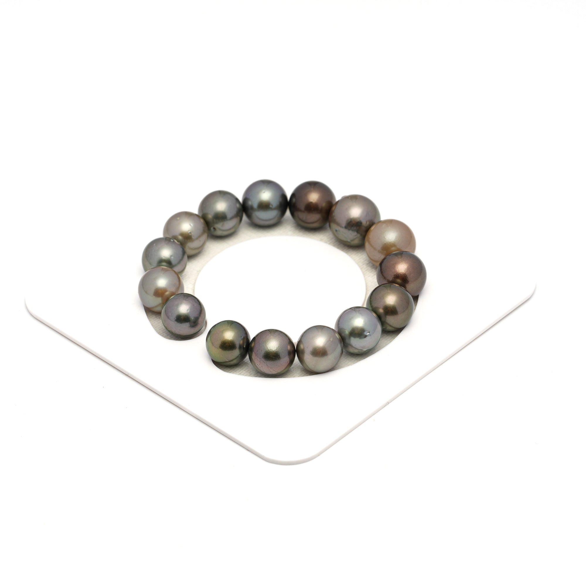 15pcs Multicolor 11-14mm - RSR AA Quality Tahitian Pearl Bracelet BR2307 OR12