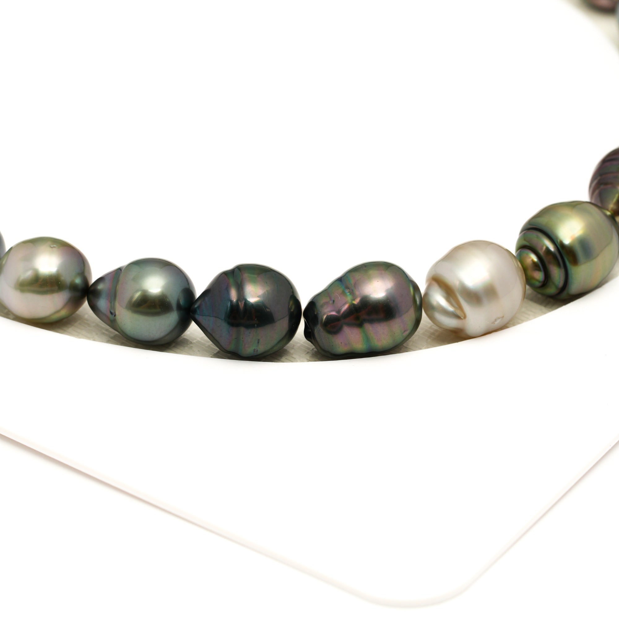 32pcs "High Luster" Multicolor 9-12mm - SB/CL AAA Quality Tahitian Pearl Necklace NL1789 LP2