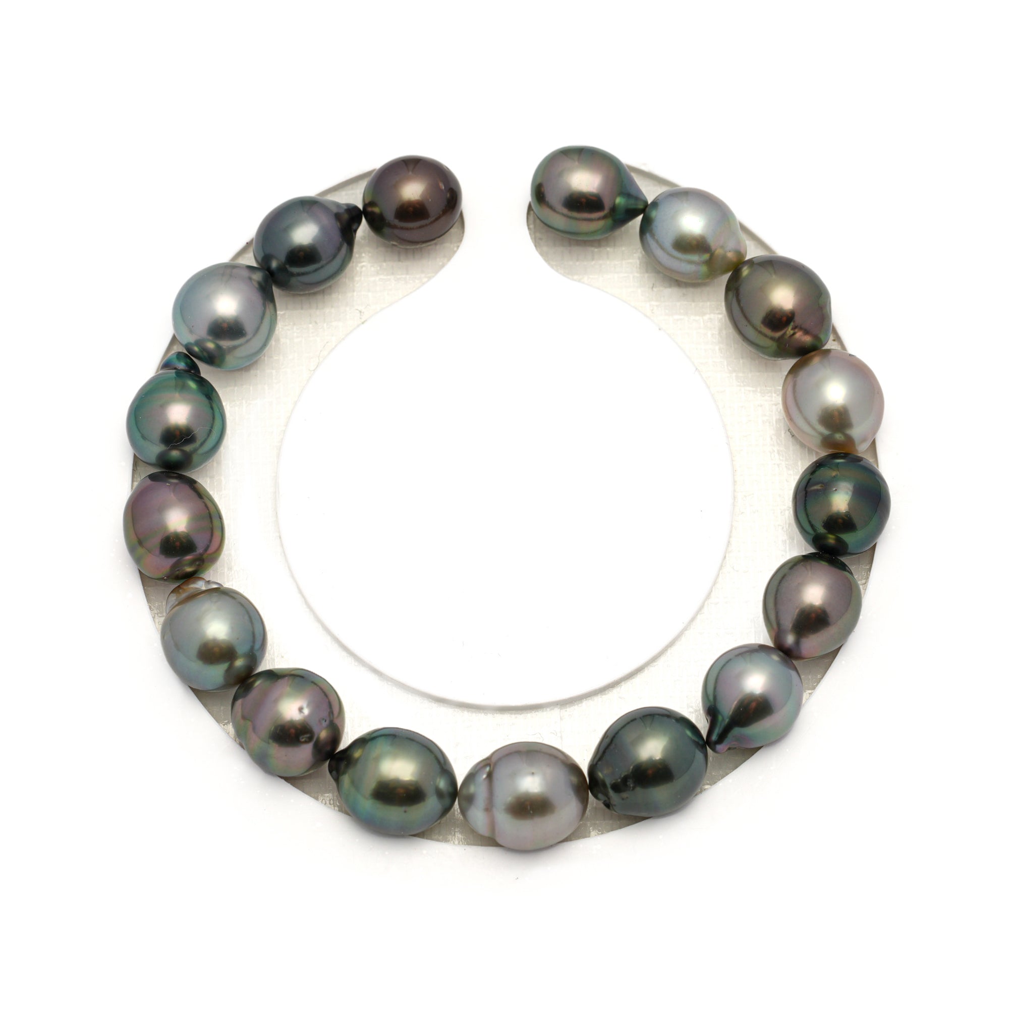 17pcs "High Luster" Multicolor 9-10mm - SB AAA/AA Quality Tahitian Pearl Bracelet BR2280 HL4