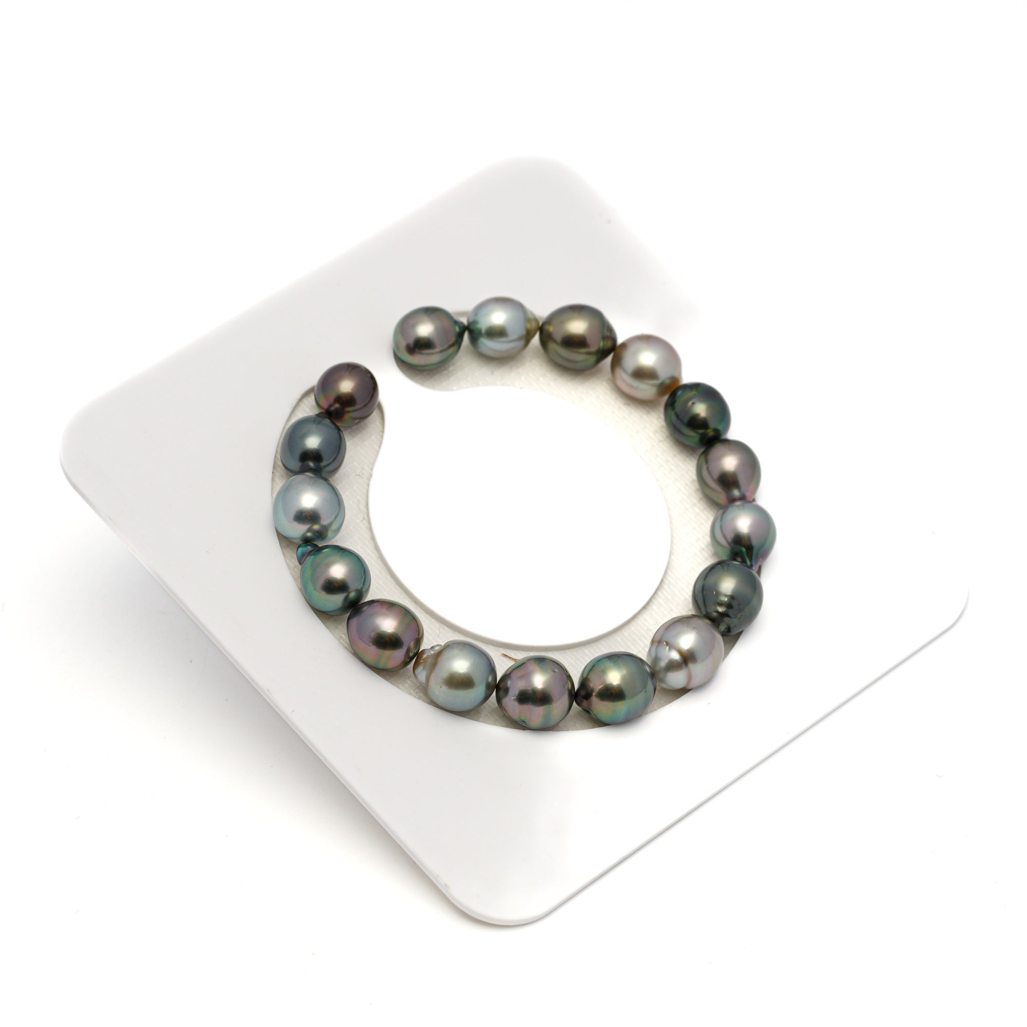 17pcs "High Luster" Multicolor 9-10mm - SB AAA/AA Quality Tahitian Pearl Bracelet BR2280 HL4