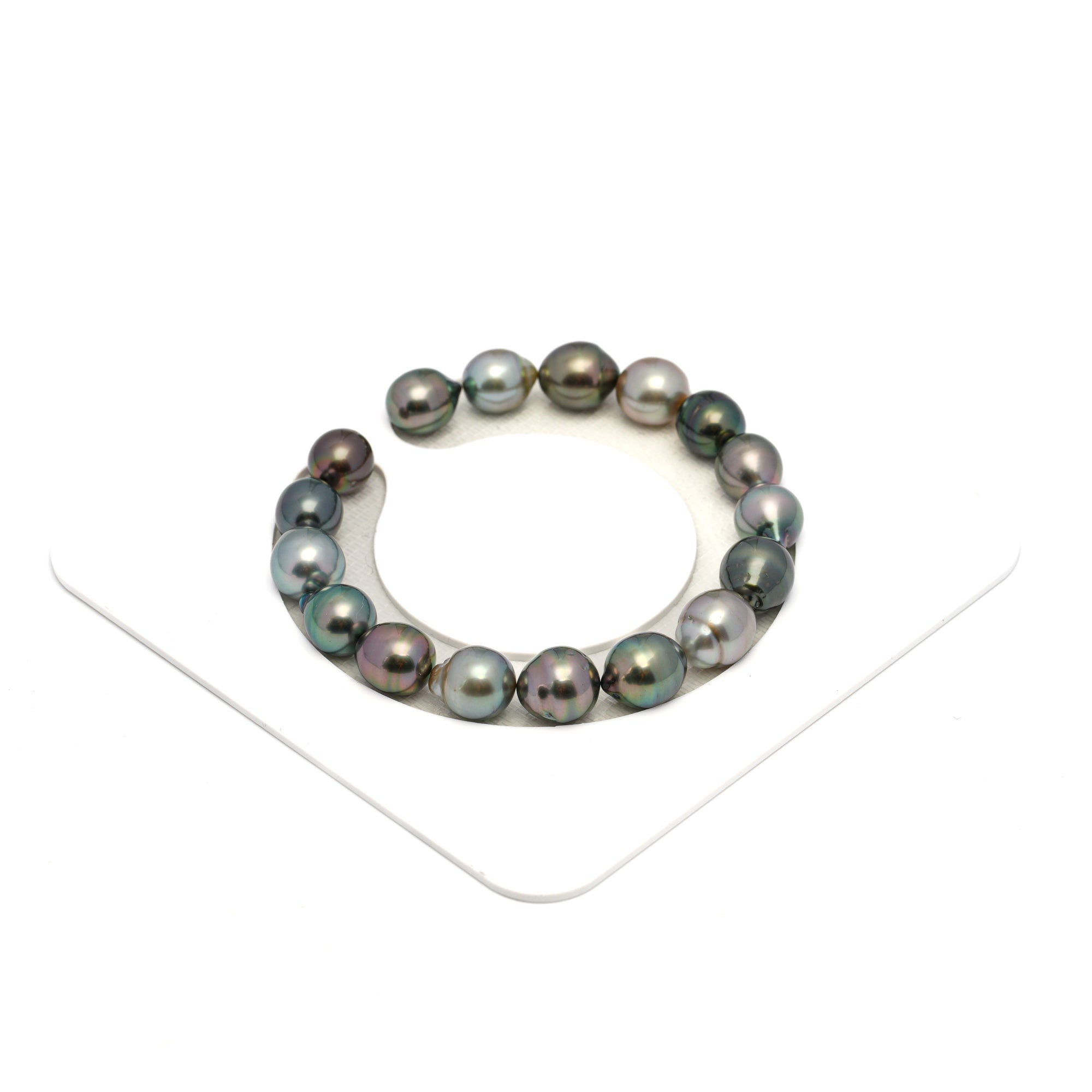17pcs "High Luster" Multicolor 9-10mm - SB AAA/AA Quality Tahitian Pearl Bracelet BR2280 HL4