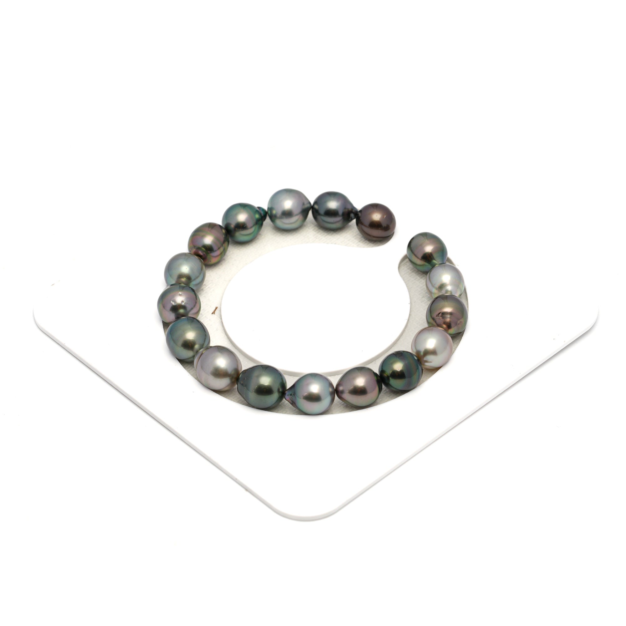 17pcs "High Luster" Multicolor 9-10mm - SB AAA/AA Quality Tahitian Pearl Bracelet BR2280 HL4
