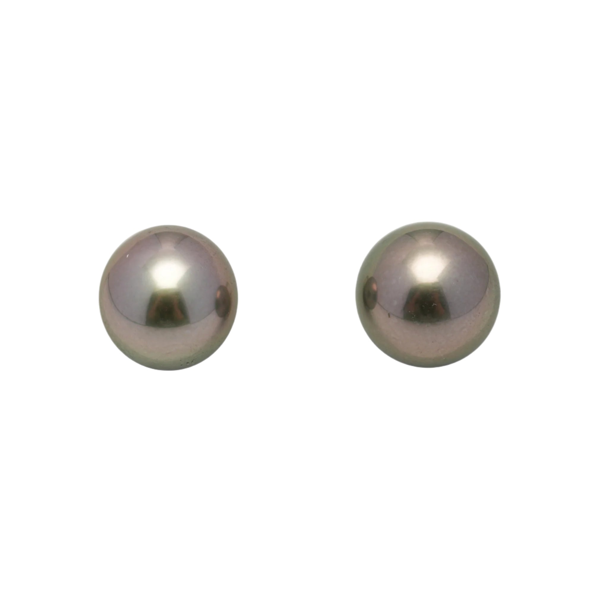 2pcs Olive Green 11.2-11.4mm - NR AAA Quality Tahitian Pearl Pair ER1622 OR11
