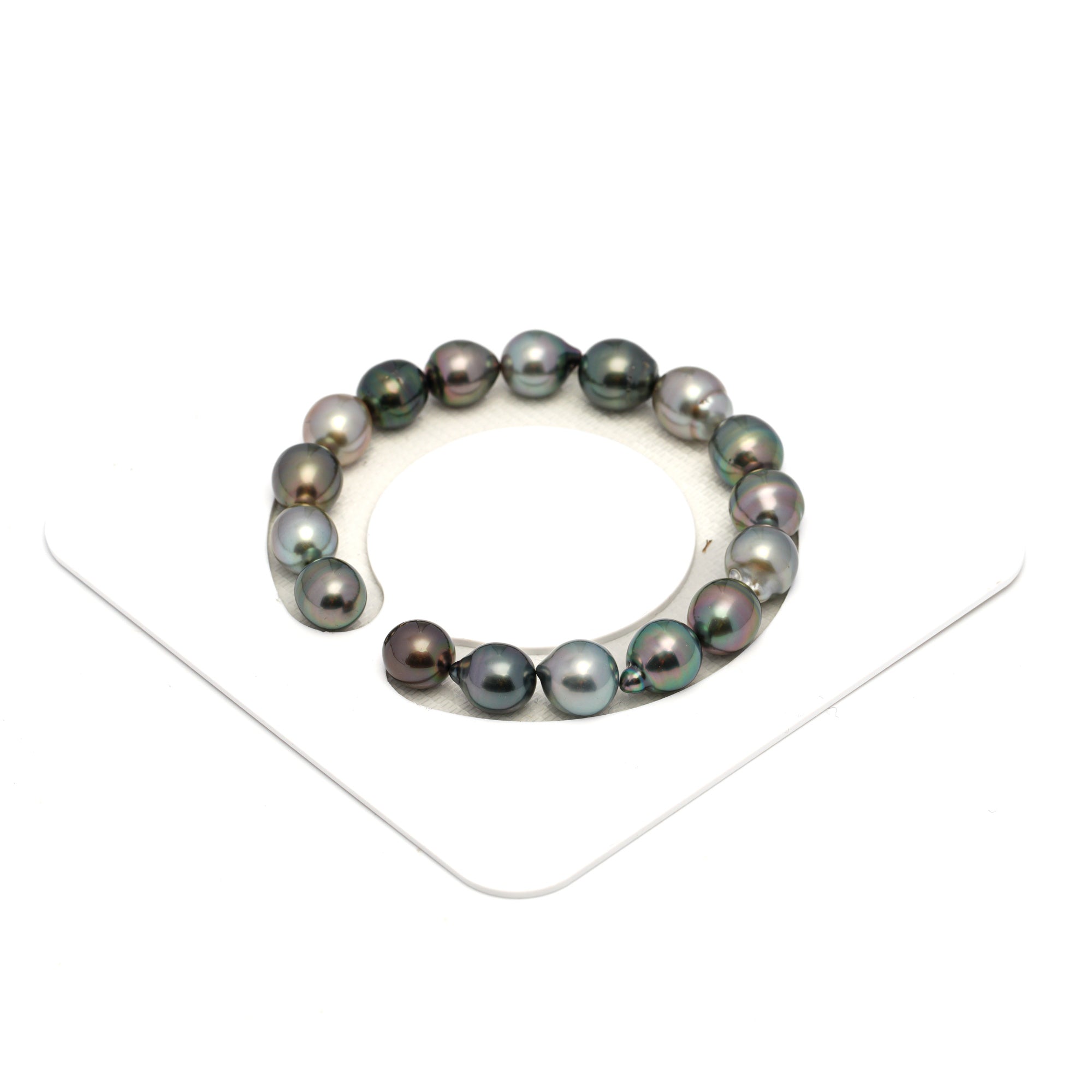 17pcs "High Luster" Multicolor 9-10mm - SB AAA/AA Quality Tahitian Pearl Bracelet BR2280 HL4