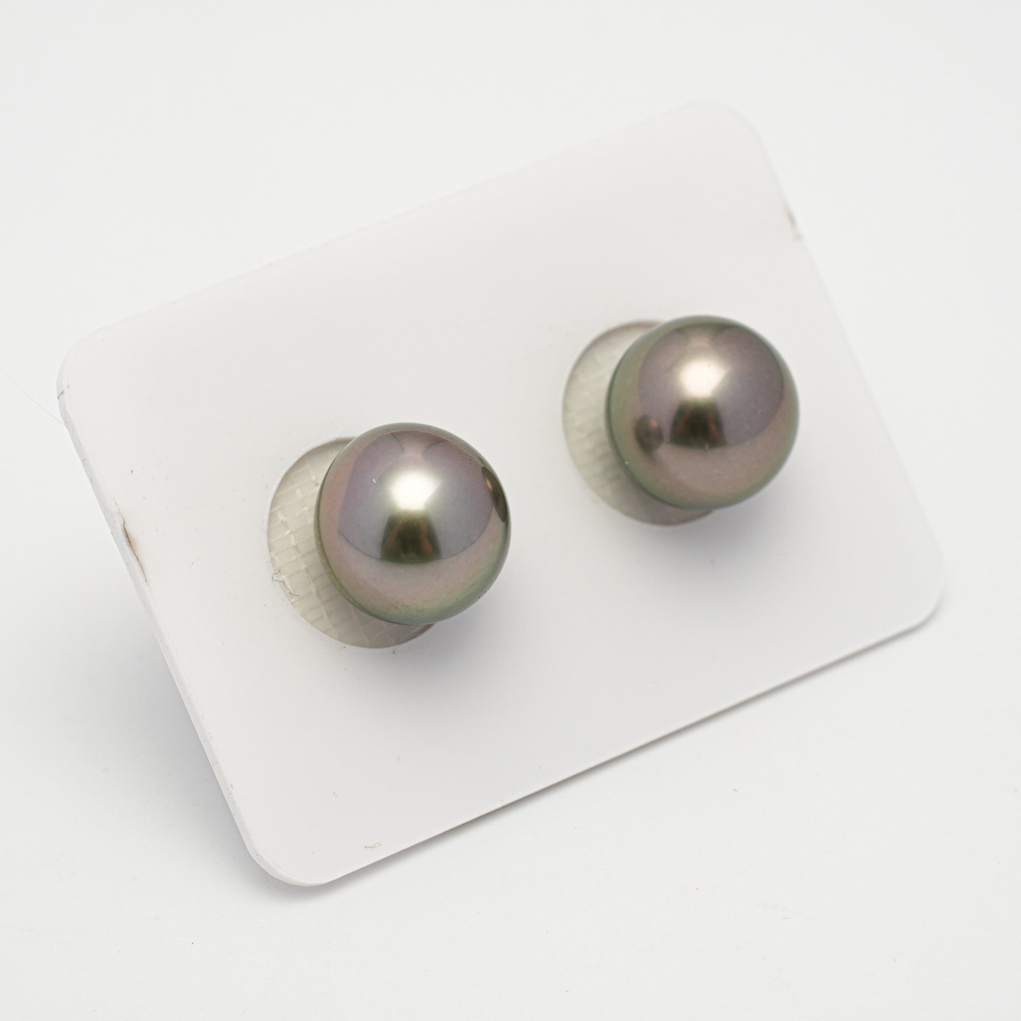 2pcs Olive Green 11.2-11.4mm - NR AAA Quality Tahitian Pearl Pair ER1622 OR11
