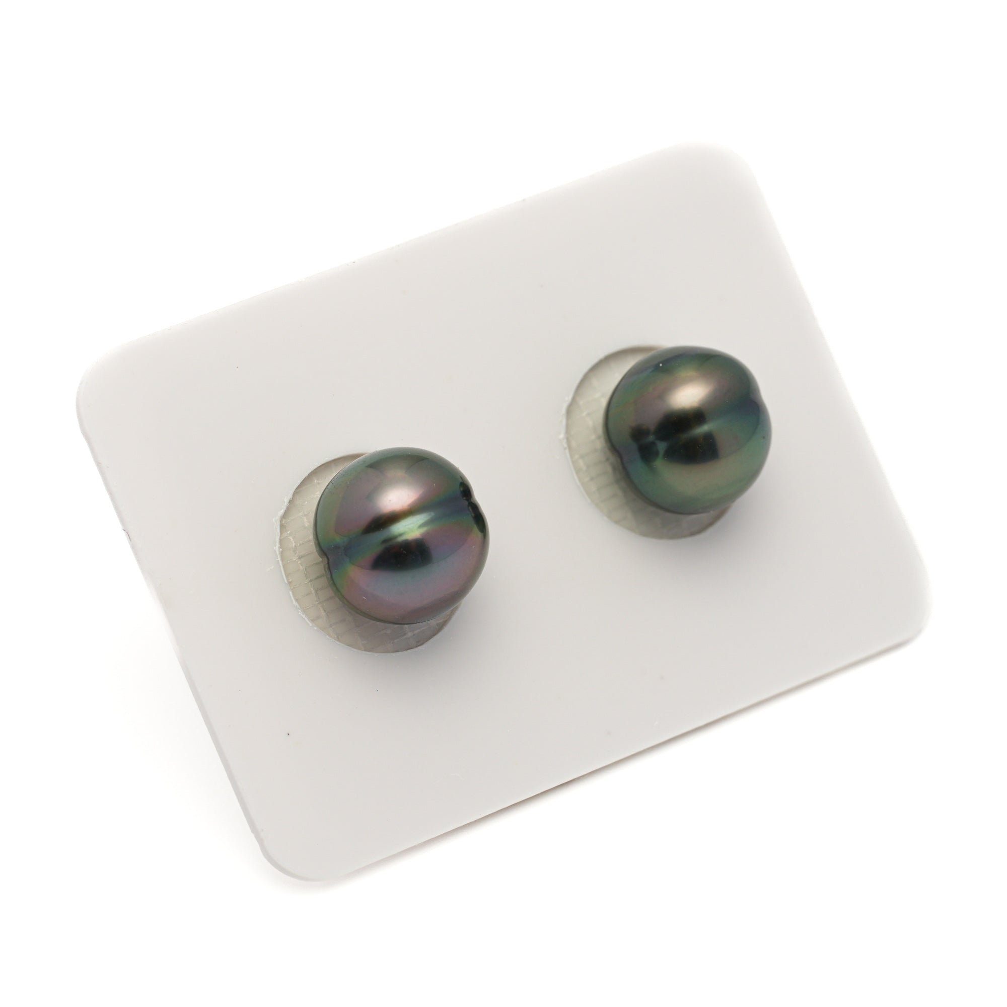 2pcs "High Luster" Multicolor 9.9-10mm - CL AAA/TOP Quality Tahitian Pearl Pair ER1860 LP1