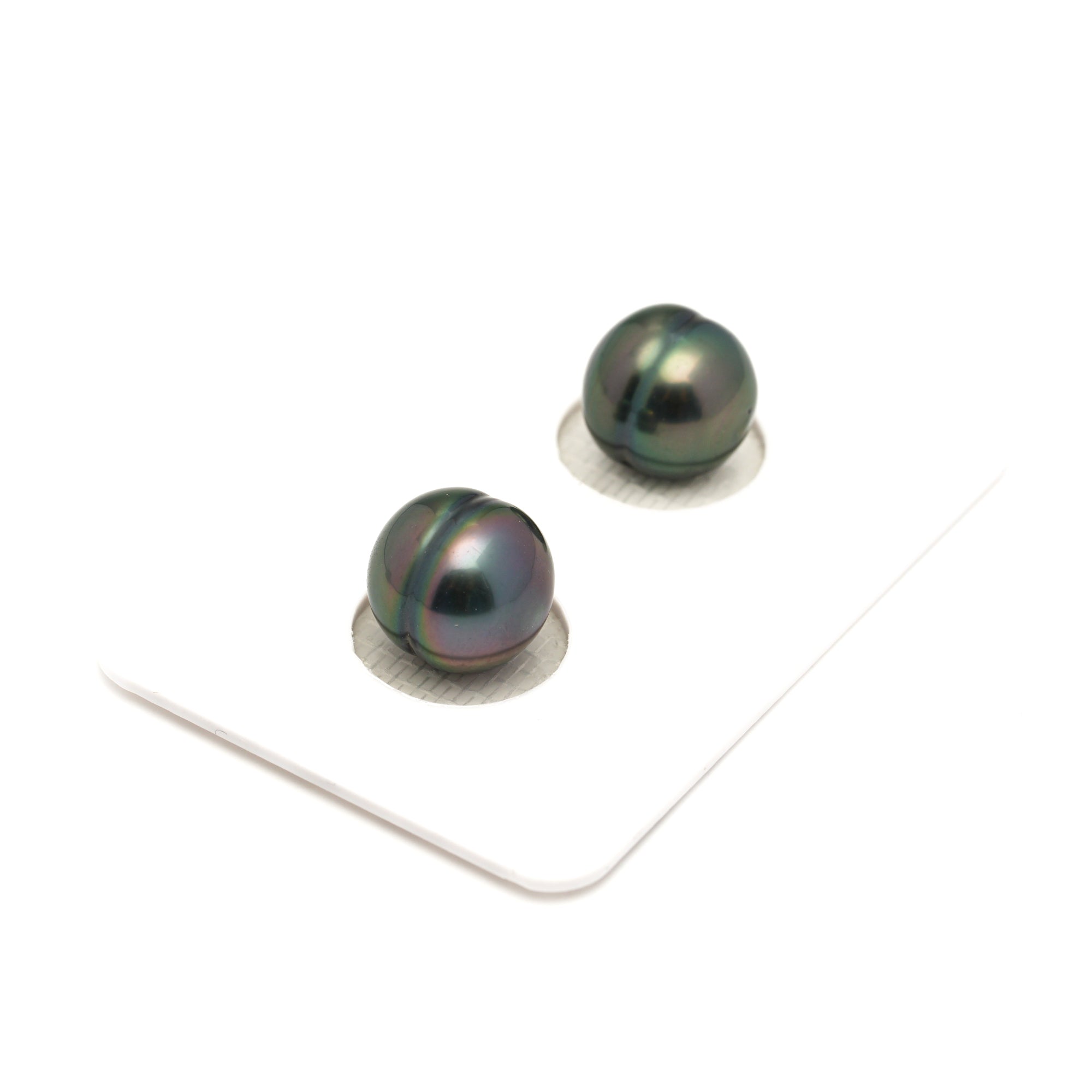 2pcs "High Luster" Multicolor 9.9-10mm - CL AAA/TOP Quality Tahitian Pearl Pair ER1860 LP1