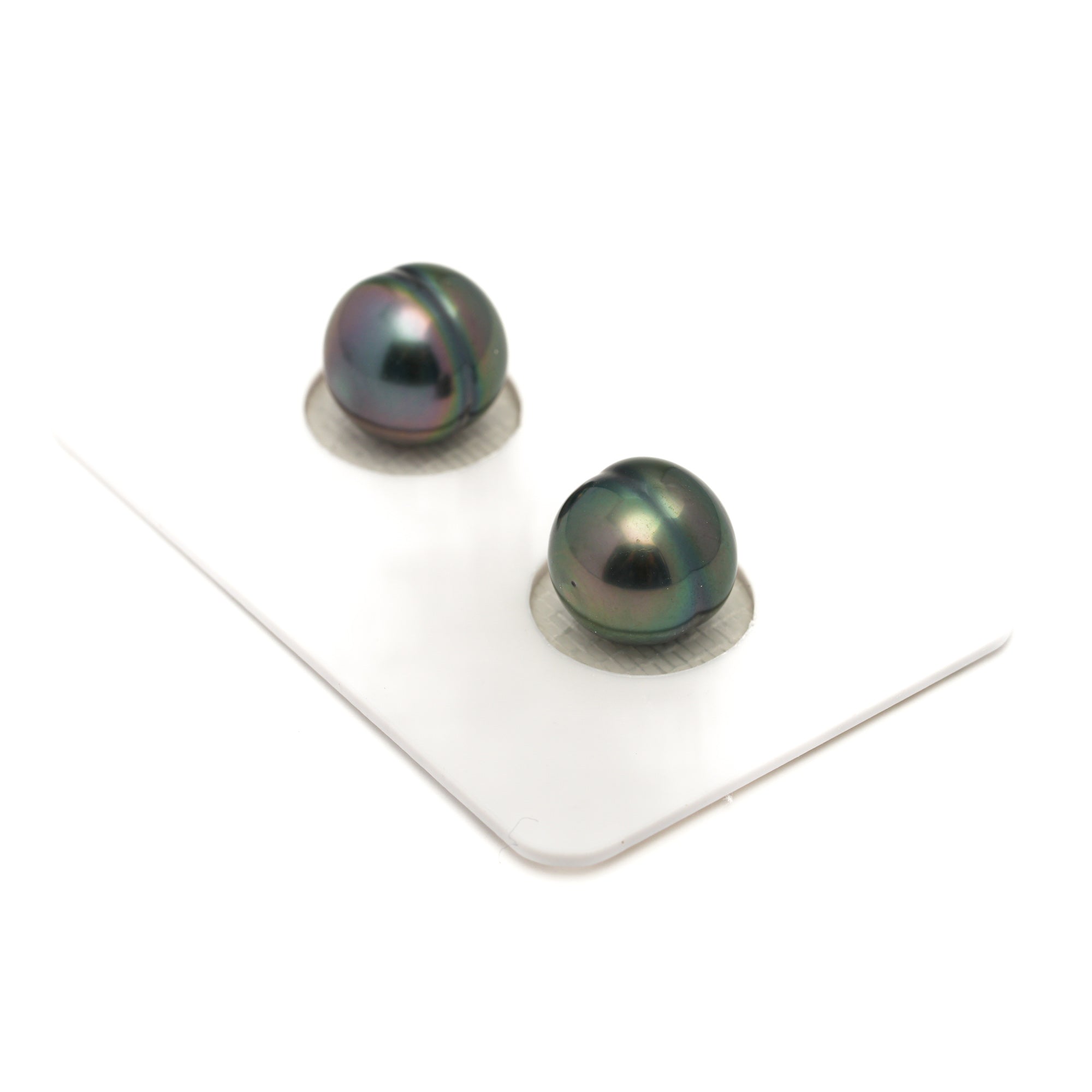 2pcs "High Luster" Multicolor 9.9-10mm - CL AAA/TOP Quality Tahitian Pearl Pair ER1860 LP1