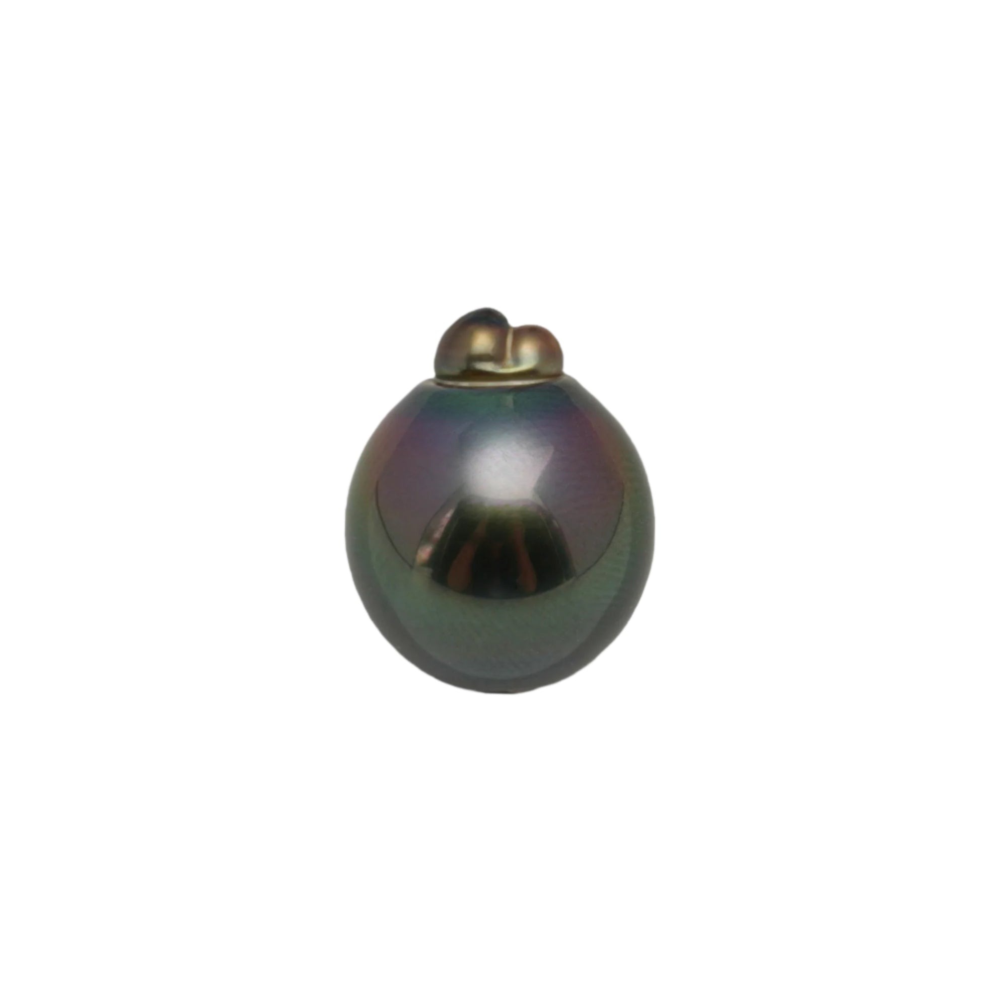 1pcs "High Luster" Green Cherry 12.6mm - SB AAA Quality Tahitian Pearl Single LP2122 OR10