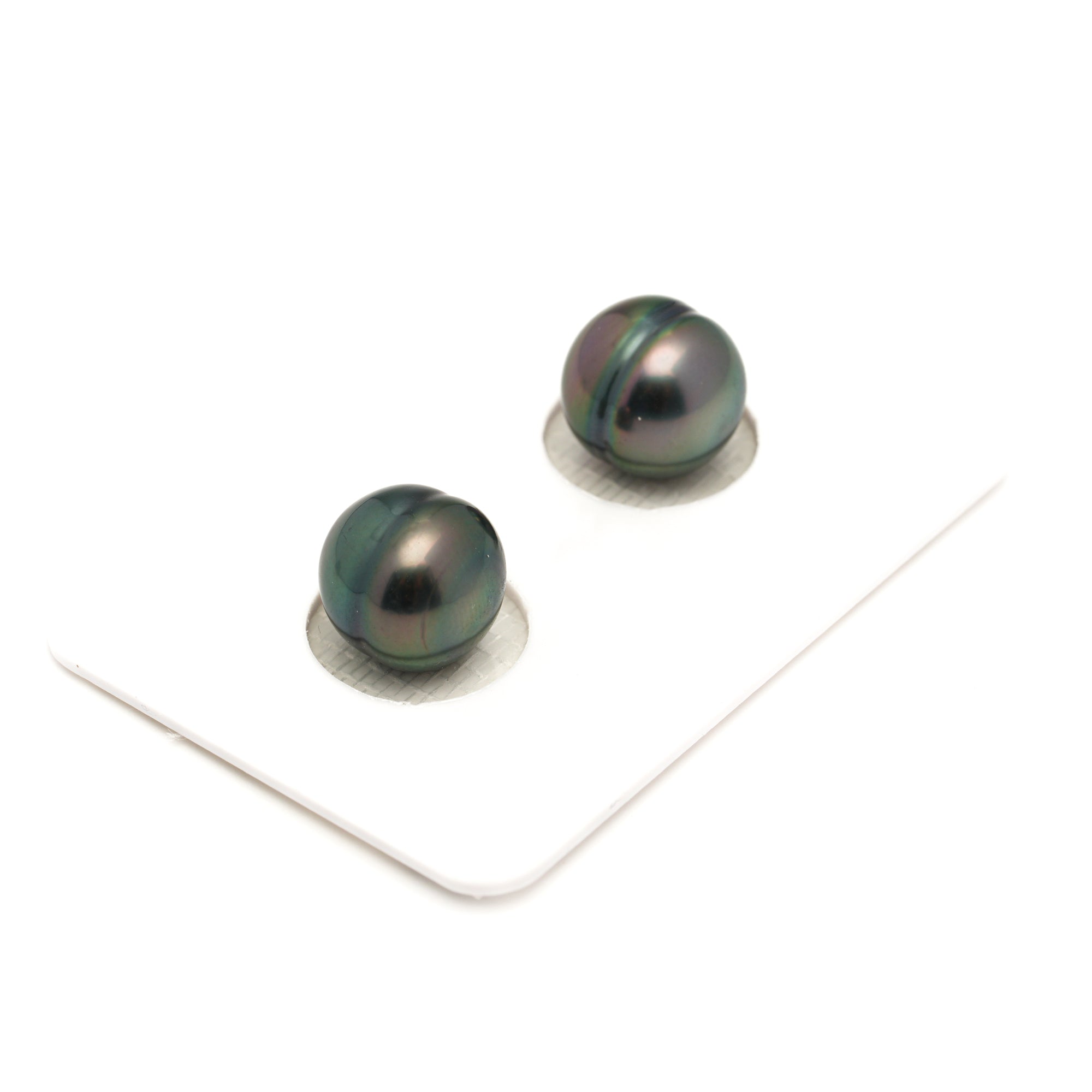 2pcs "High Luster" Multicolor 9.9-10mm - CL AAA/TOP Quality Tahitian Pearl Pair ER1860 LP1
