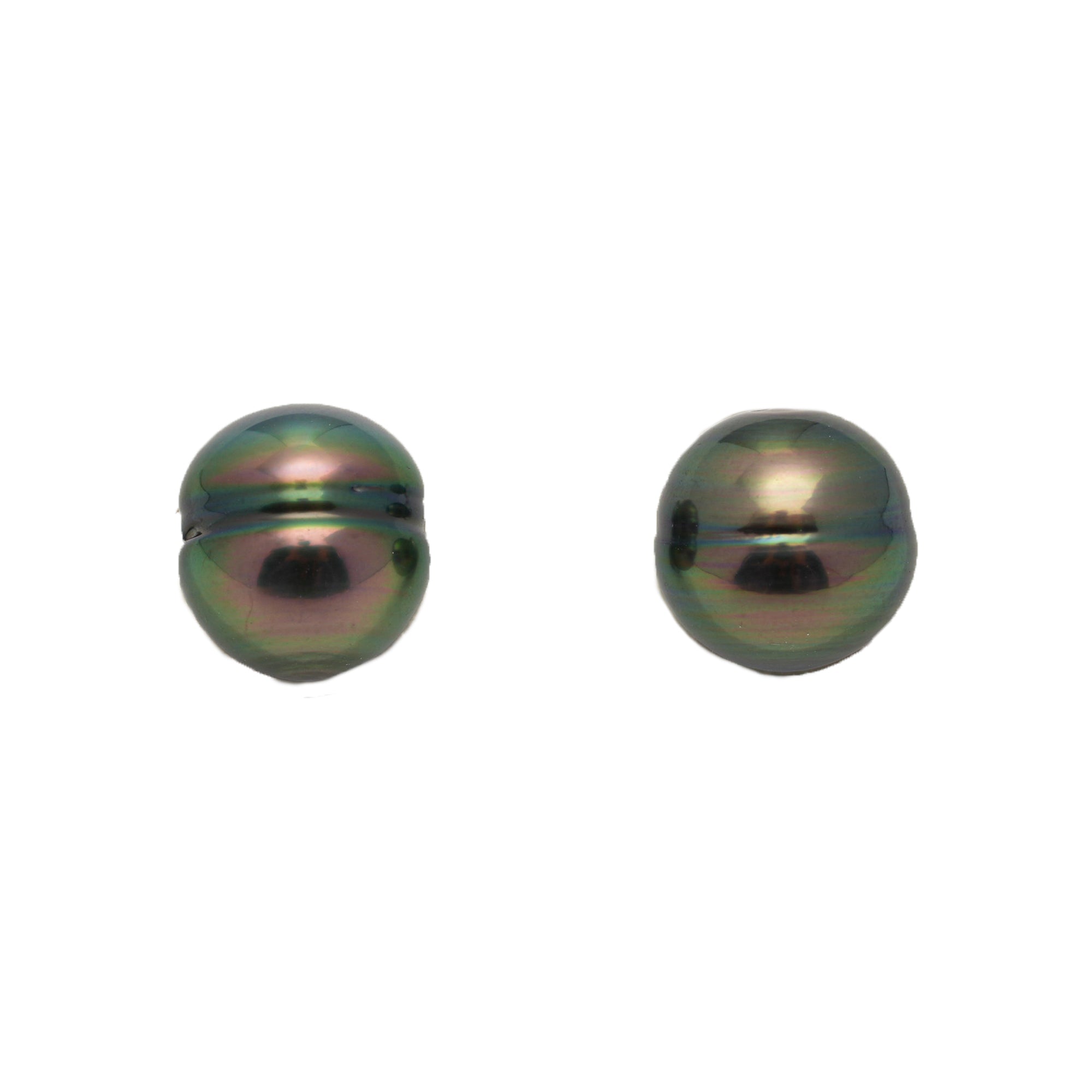 2pcs "High Luster" Peacock 11-11.4mm - CL AAA Quality Tahitian Pearl Pair ER1861 LP1
