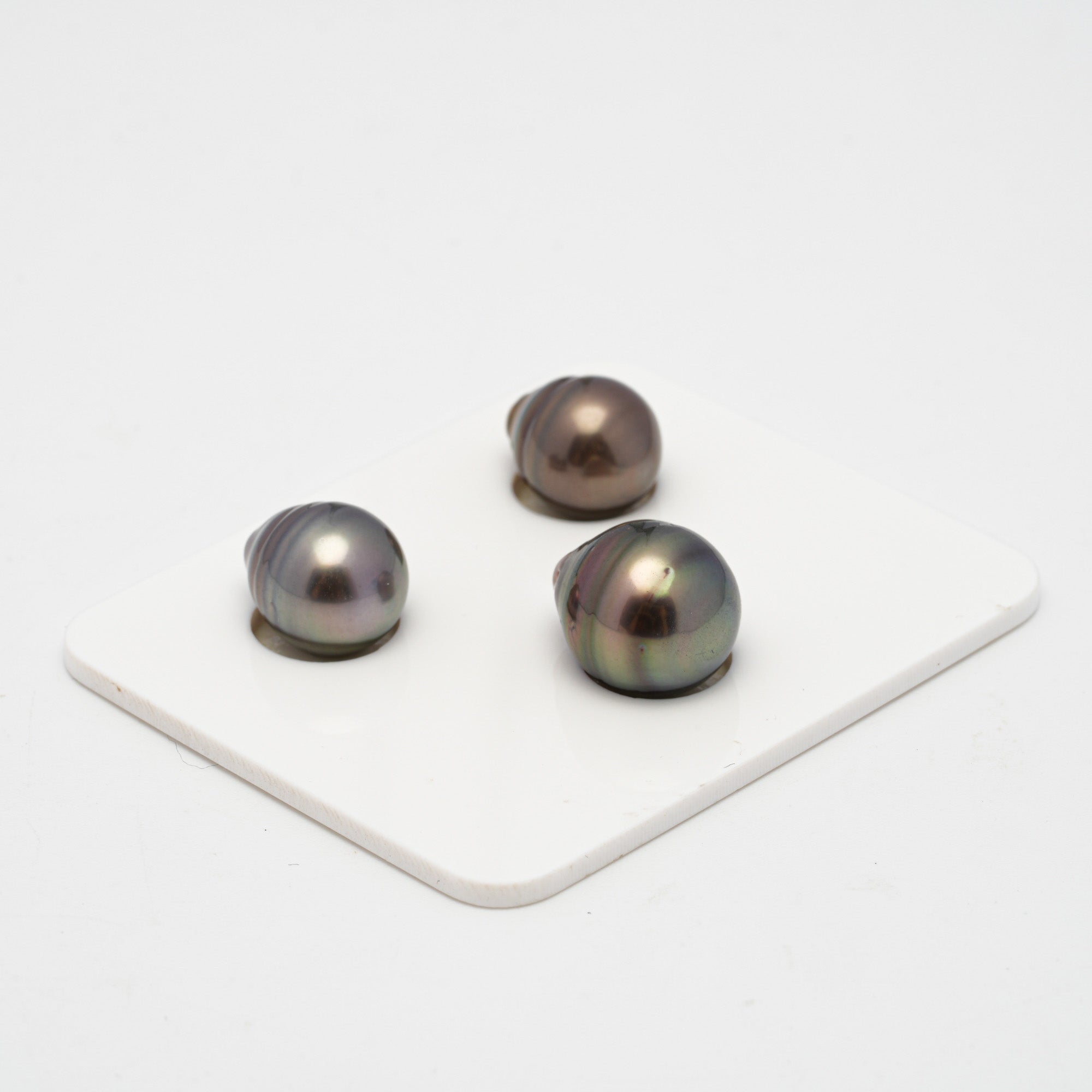 3pcs Mix 10.1-10.9mm - CL AAA/AA Quality Tahitian Pearl Trio Set ER1383 OR7