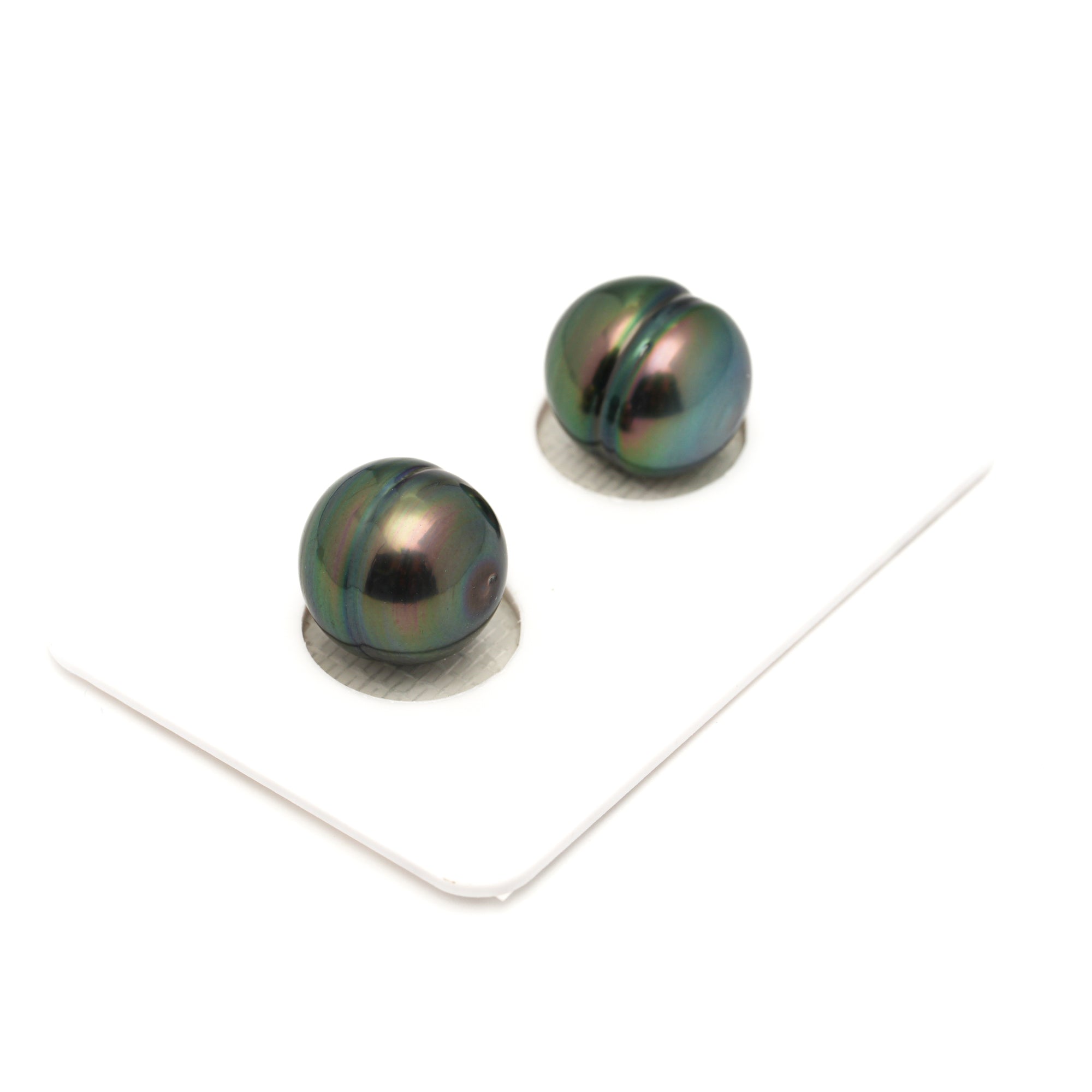 2pcs "High Luster" Peacock 11-11.4mm - CL AAA Quality Tahitian Pearl Pair ER1861 LP1