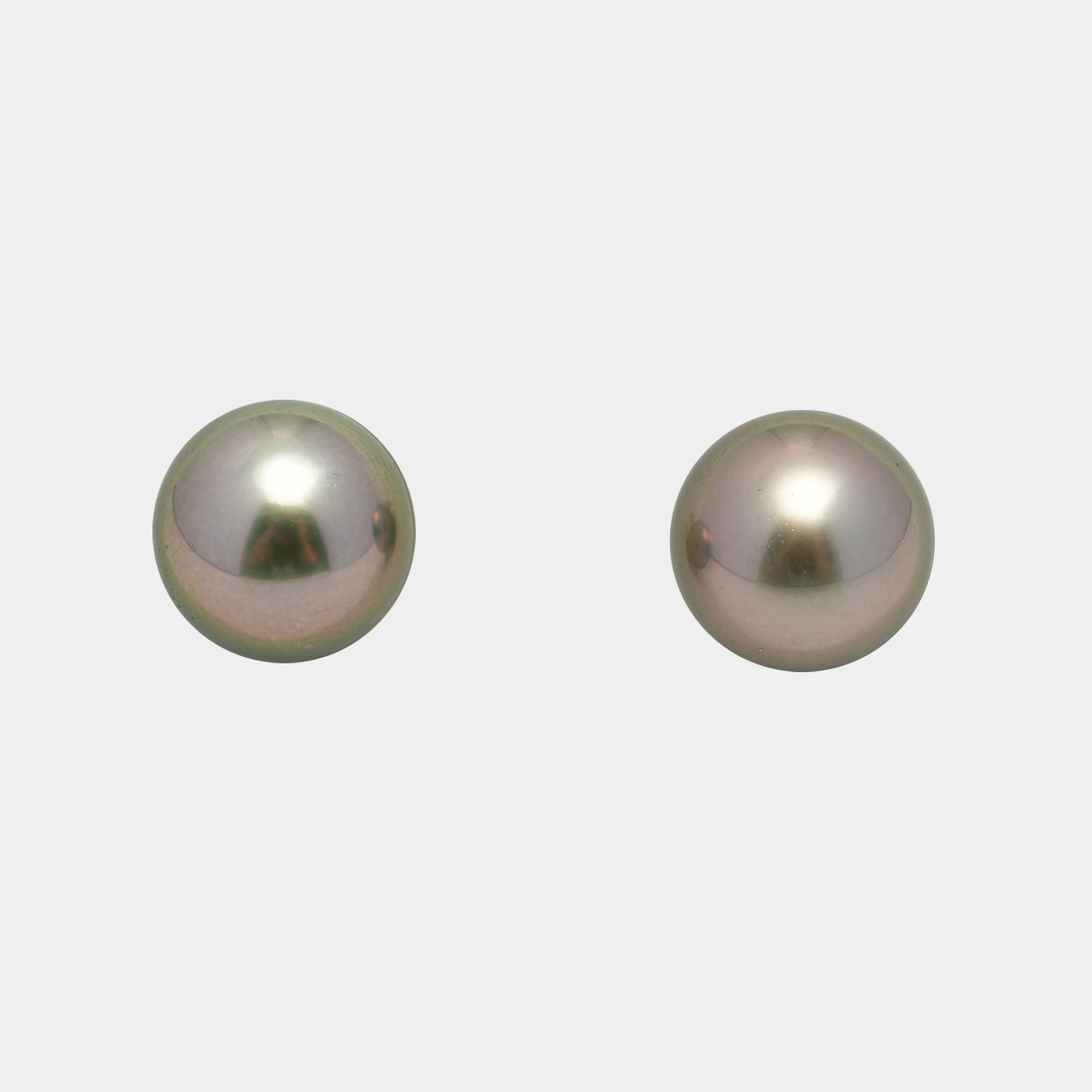 2pcs Olive Green 10.1mm - SR AAA Quality Tahitian Pearl Pair ER1599 OR11