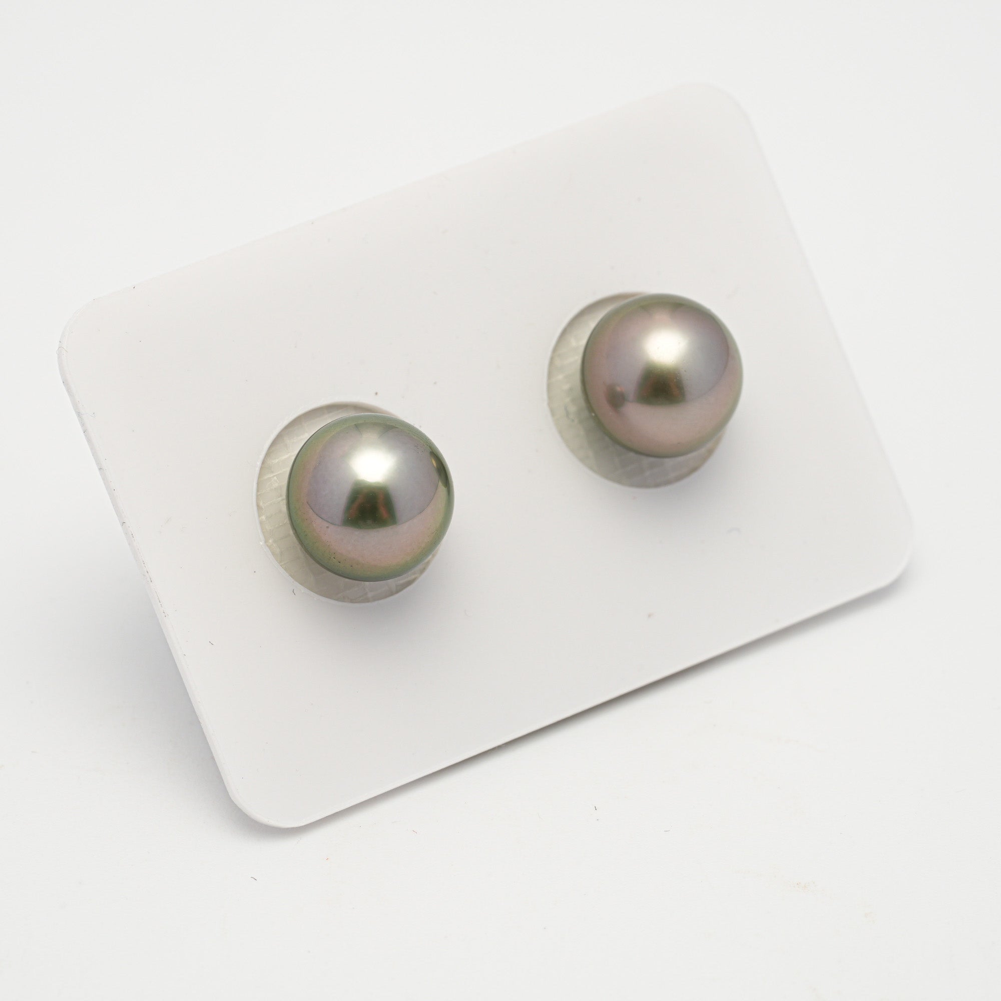 2pcs Olive Green 10.1mm - SR AAA Quality Tahitian Pearl Pair ER1599 OR11