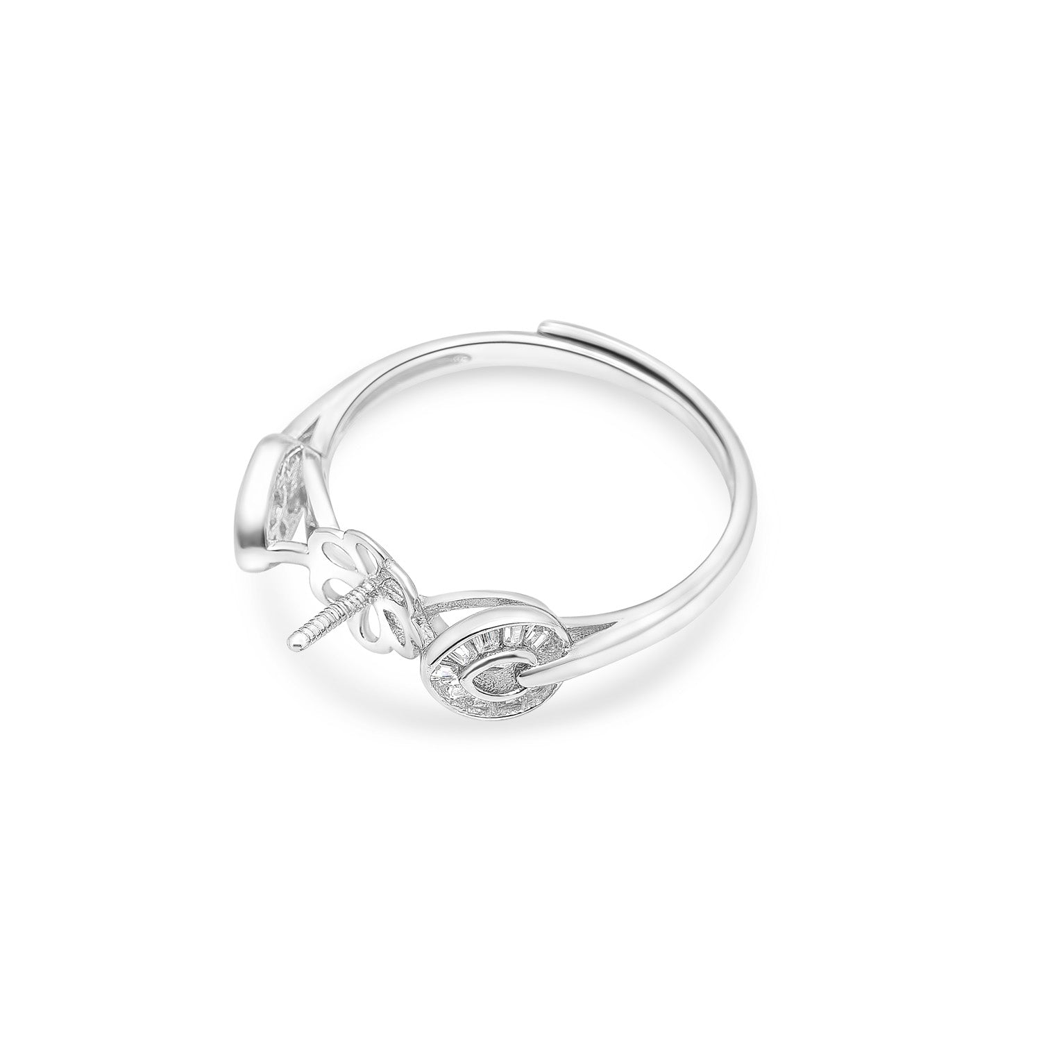 Adjustable Ring 925 Silver for pearl SC263