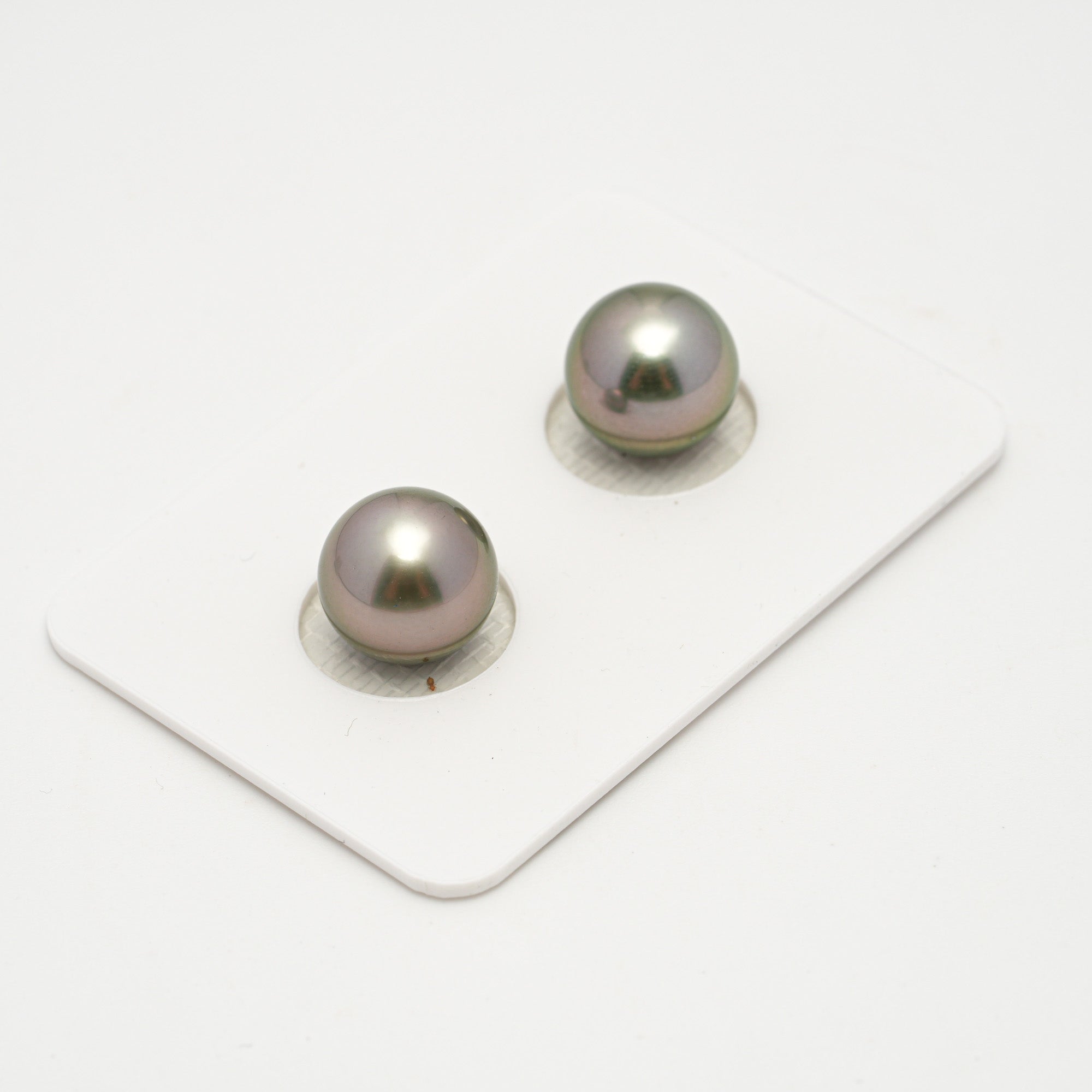 2pcs Olive Green 10.1mm - SR AAA Quality Tahitian Pearl Pair ER1599 OR11