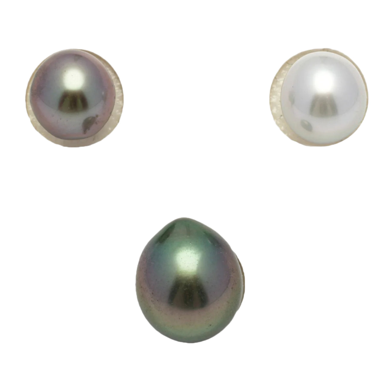 3pcs "High Luster" Mix 8.7-10.9mm - SB TOP/AAA Quality Tahitian Pearl Trio Set ER1266 TH2