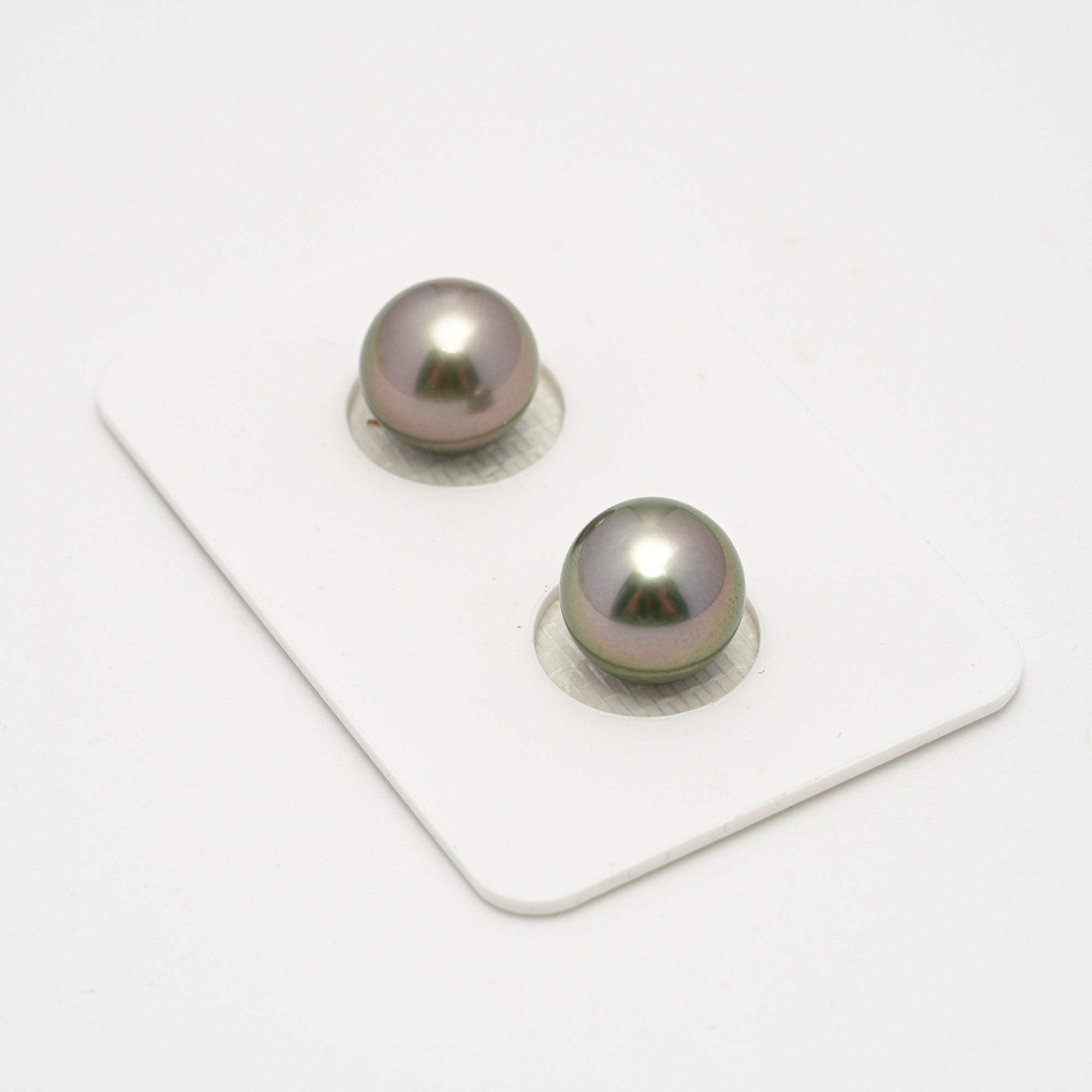 2pcs Olive Green 10.1mm - SR AAA Quality Tahitian Pearl Pair ER1599 OR11