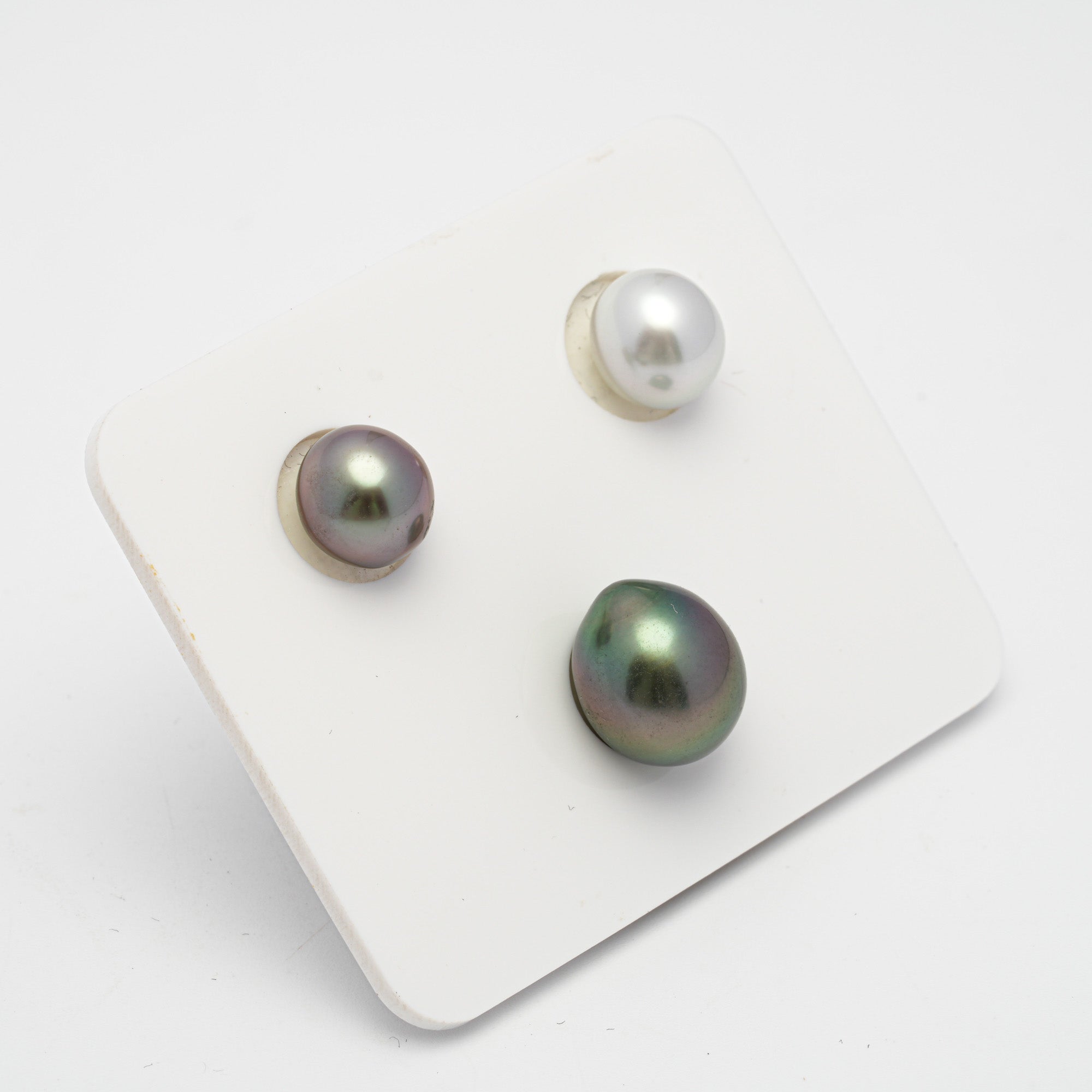 3pcs "High Luster" Mix 8.7-10.9mm - SB TOP/AAA Quality Tahitian Pearl Trio Set ER1266 TH2