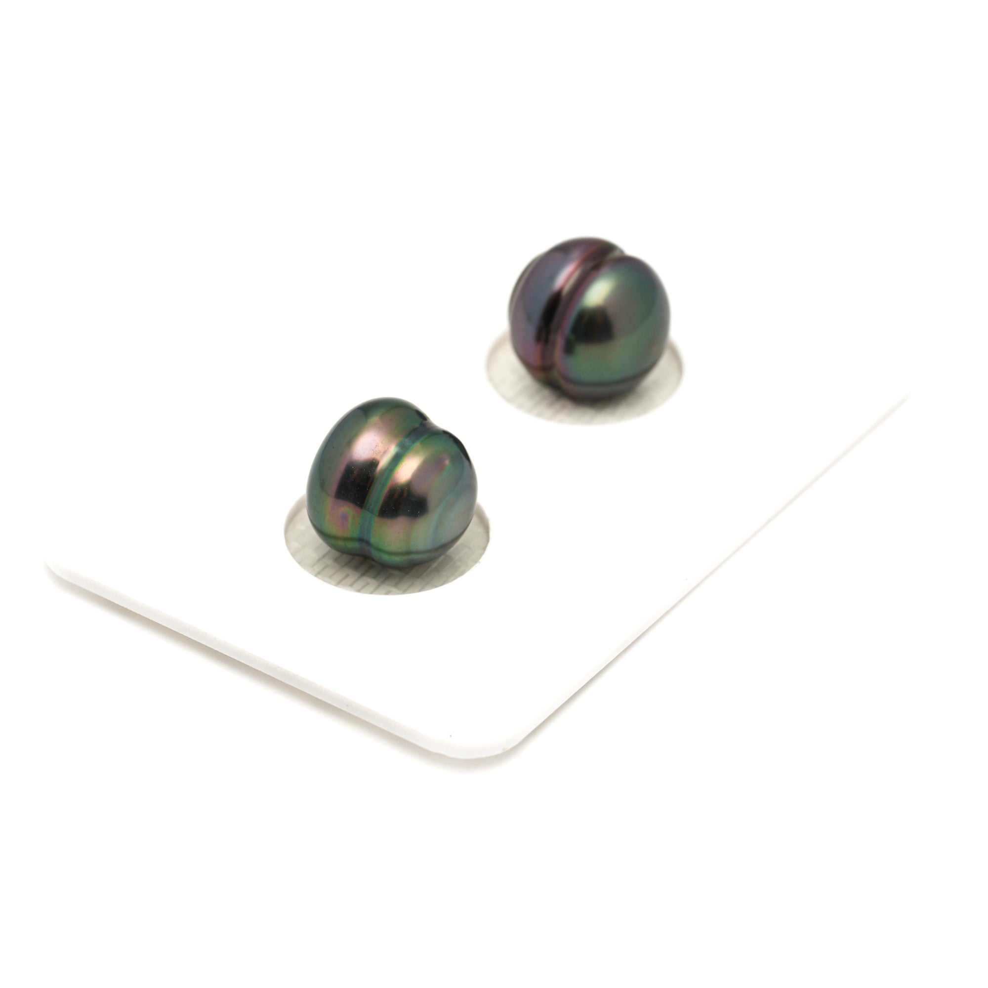 2pcs "High Luster" Green 9.9mm - CL AAA Quality Tahitian Pearl Pair ER1864 LP1