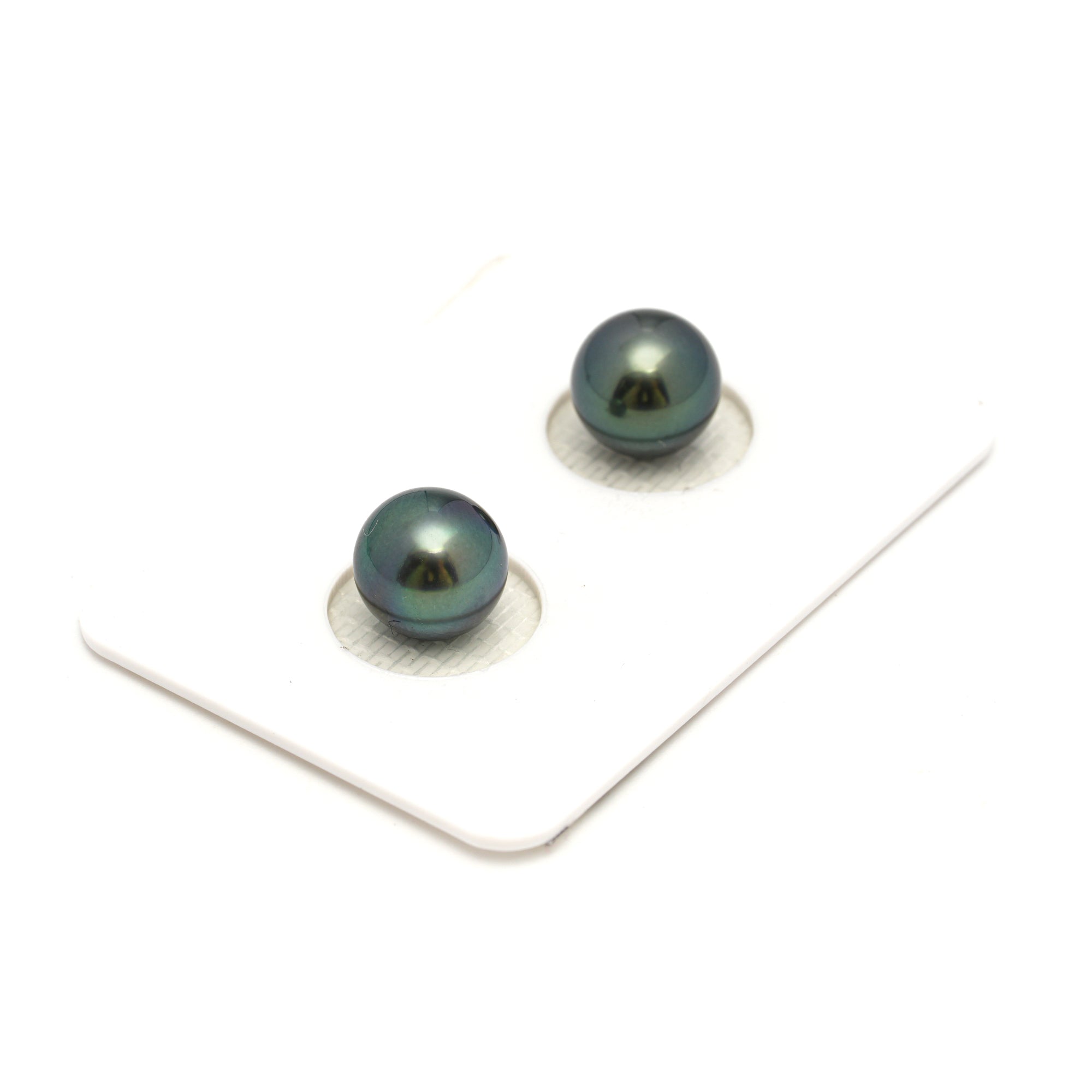 2pcs Green 8.7-8..9mm - SR AAA/AA Quality Tahitian Pearl Pair ER1667 OR12