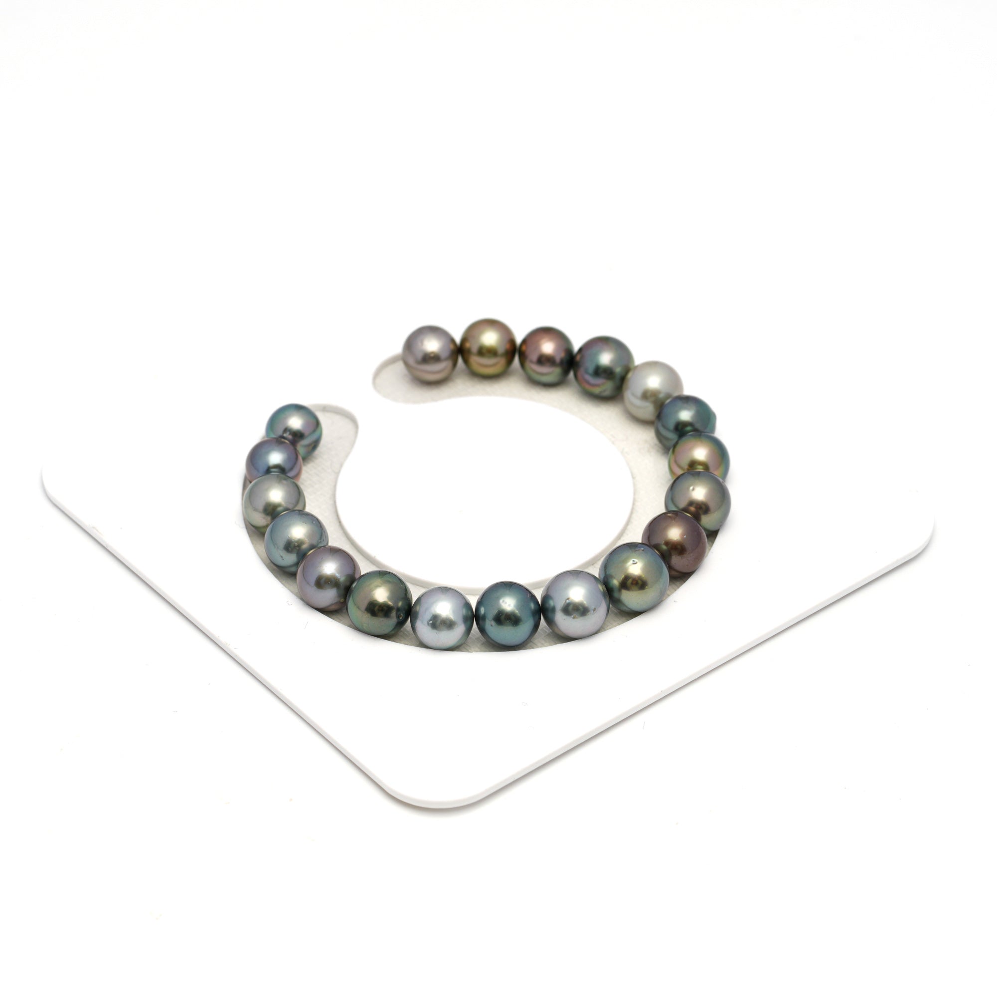 19pcs "High Luster" Multicolor 8-10mm - RSR AAA/AA Quality Tahitian Pearl Bracelet BR2266 OR12