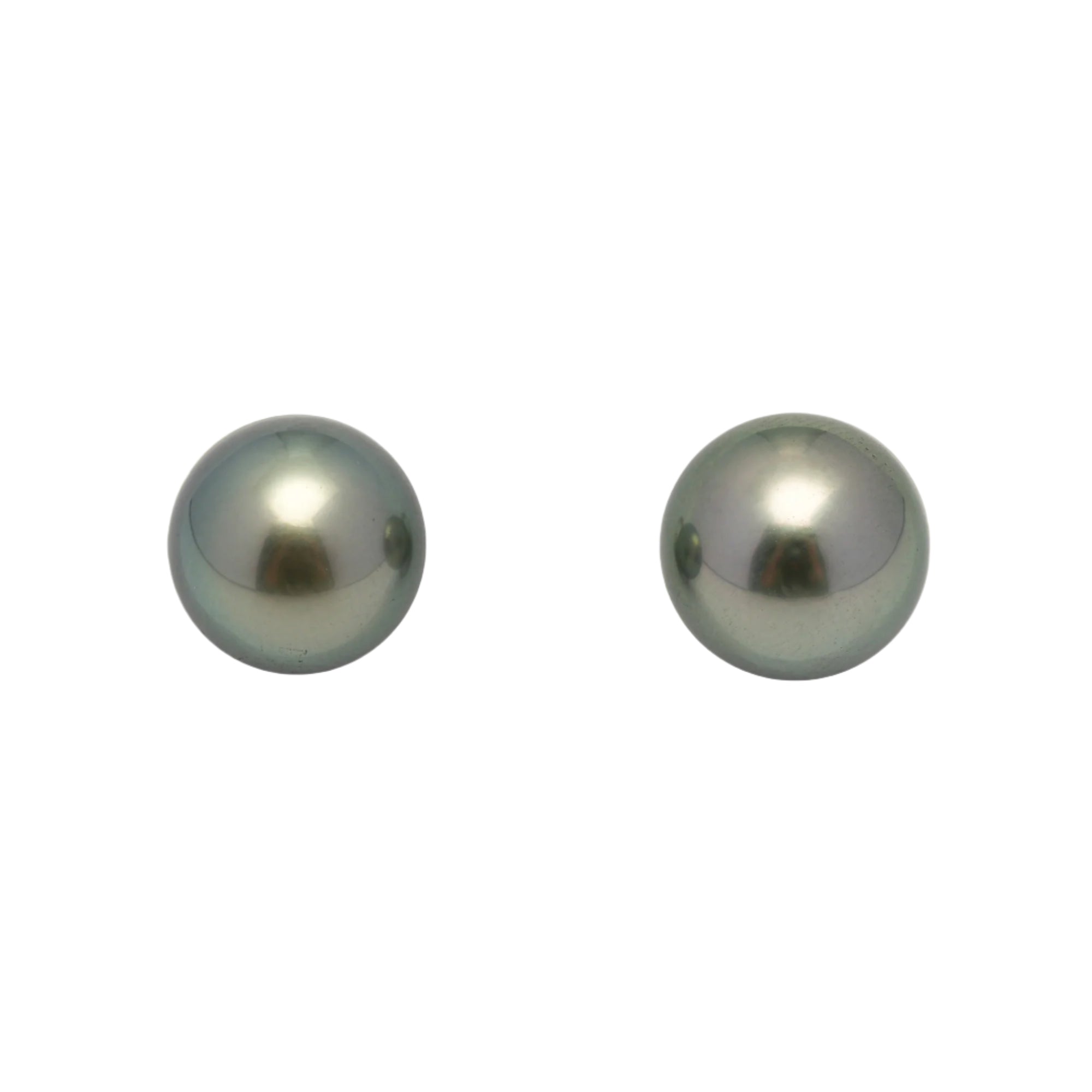 2pcs Green 10.6-10.9mm - SR AAA Quality Tahitian Pearl Pair ER1626 OR11