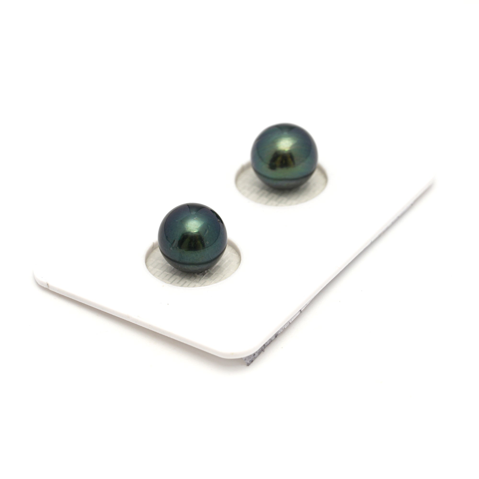 2pcs Blue Green 8.9mm - SR AAA/AA Quality Tahitian Pearl Pair ER1669 OR12