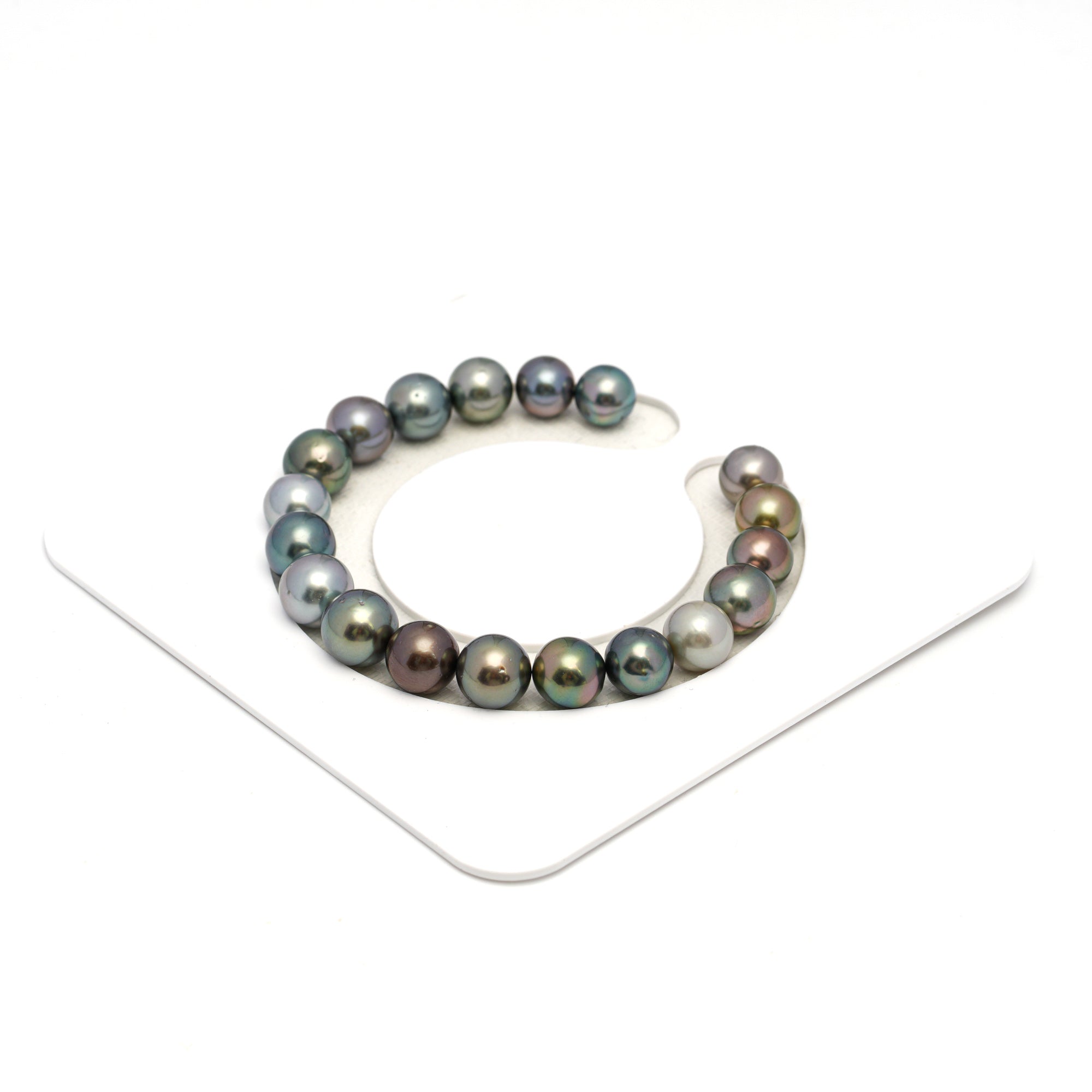 19pcs "High Luster" Multicolor 8-10mm - RSR AAA/AA Quality Tahitian Pearl Bracelet BR2266 OR12