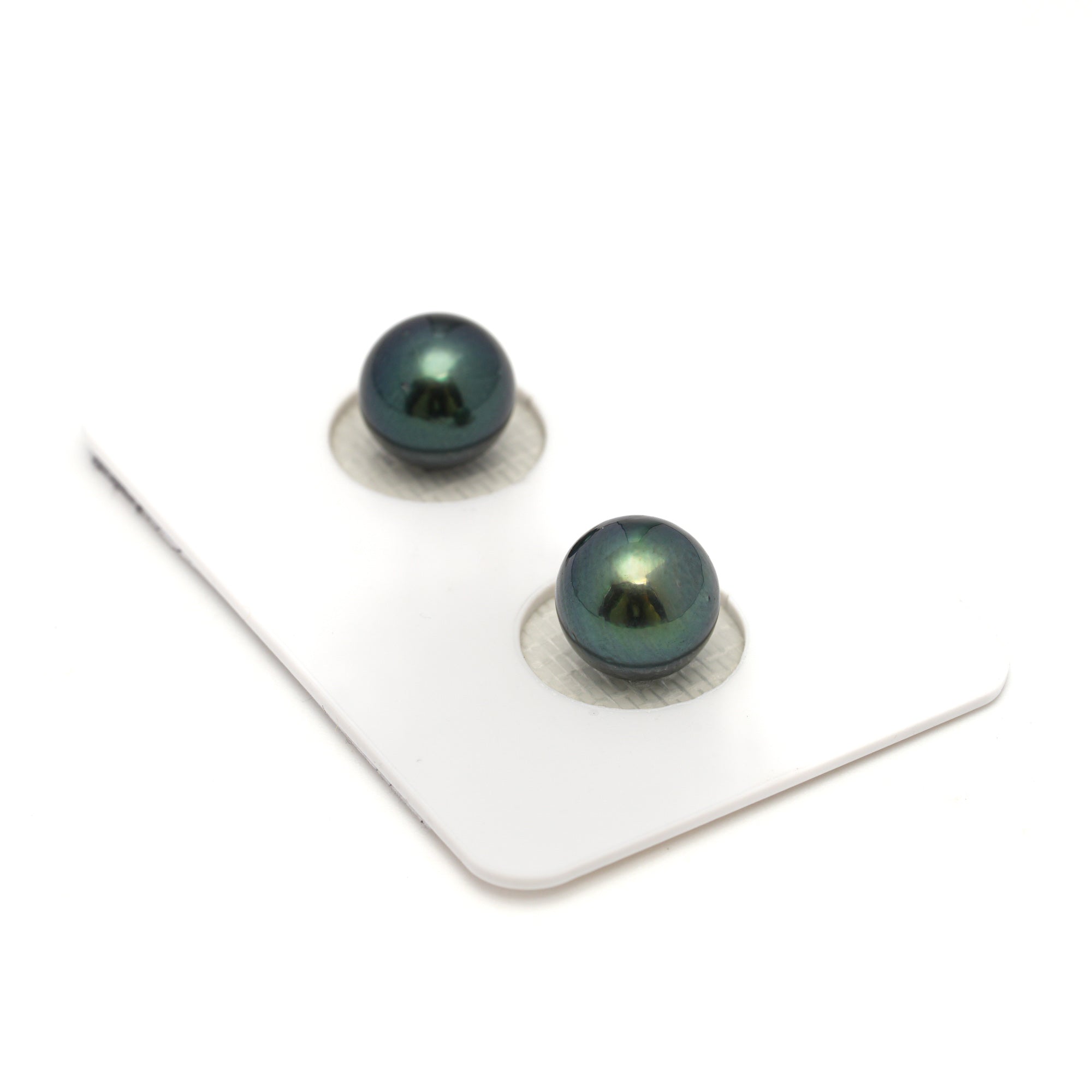 2pcs Blue Green 8.9mm - SR AAA/AA Quality Tahitian Pearl Pair ER1669 OR12