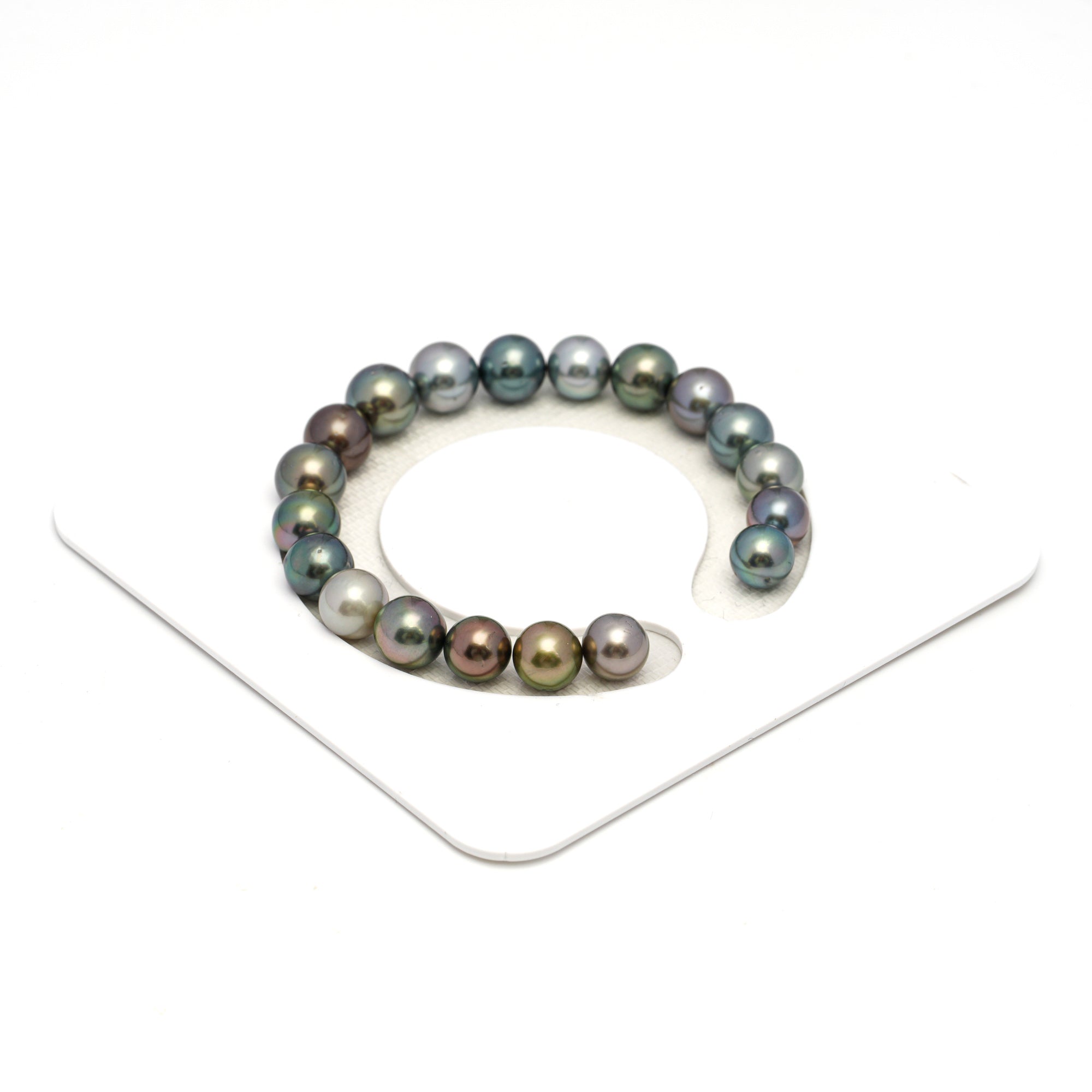 19pcs "High Luster" Multicolor 8-10mm - RSR AAA/AA Quality Tahitian Pearl Bracelet BR2266 OR12