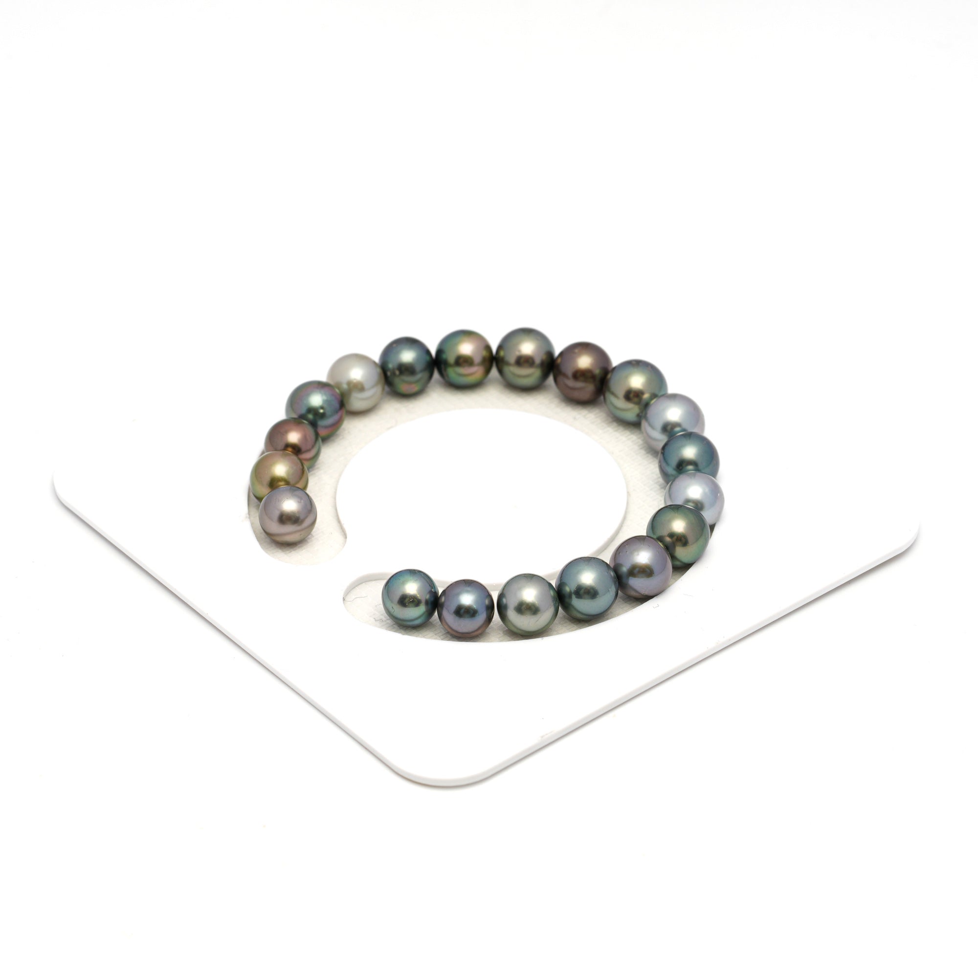 19pcs "High Luster" Multicolor 8-10mm - RSR AAA/AA Quality Tahitian Pearl Bracelet BR2266 OR12