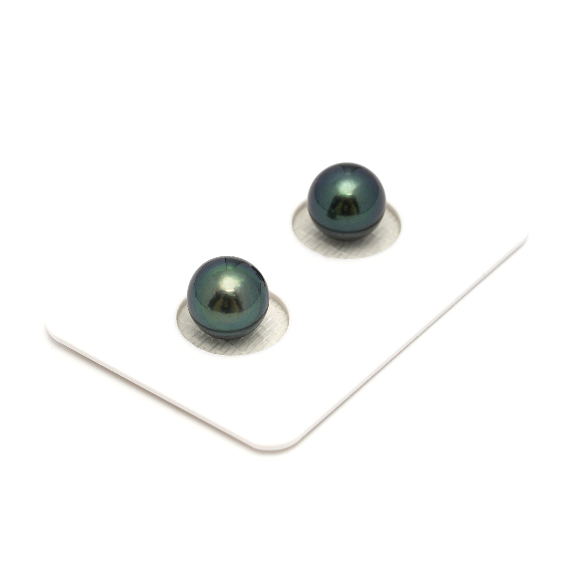 2pcs Blue Green 8.9mm - SR AAA/AA Quality Tahitian Pearl Pair ER1669 OR12