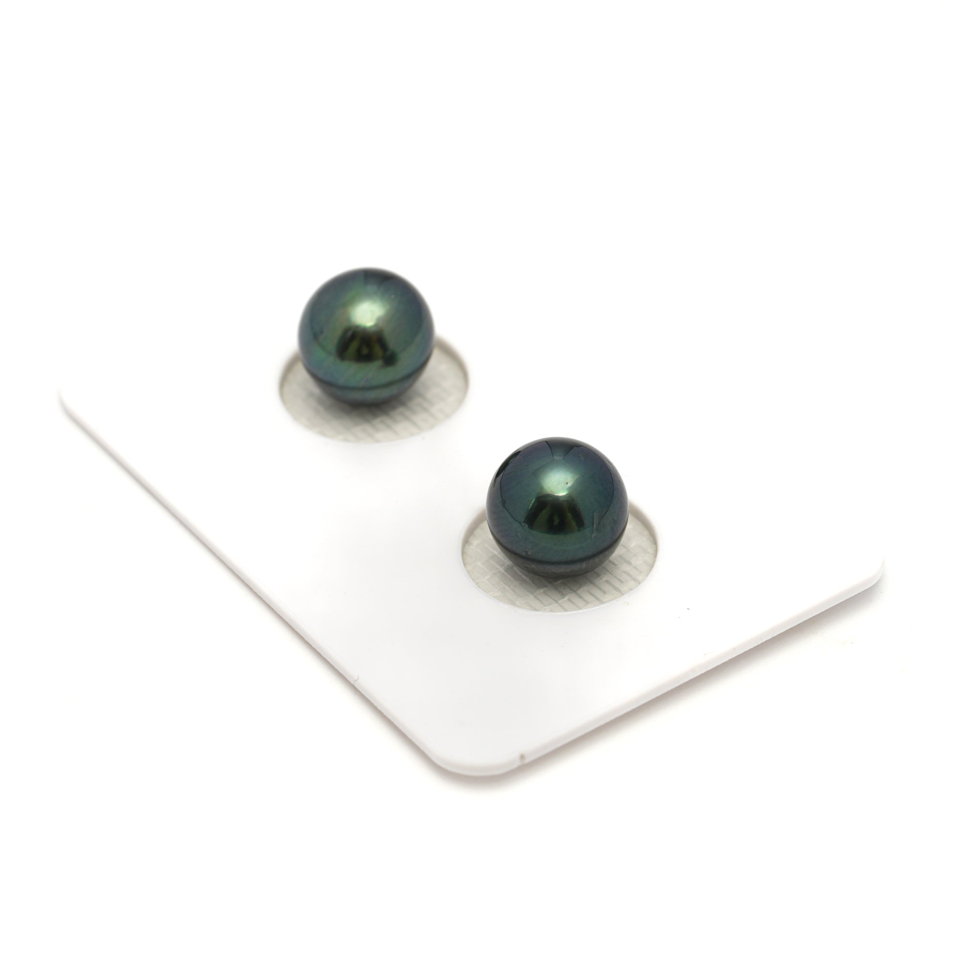 2pcs Blue Green 8.9mm - SR AAA/AA Quality Tahitian Pearl Pair ER1669 OR12