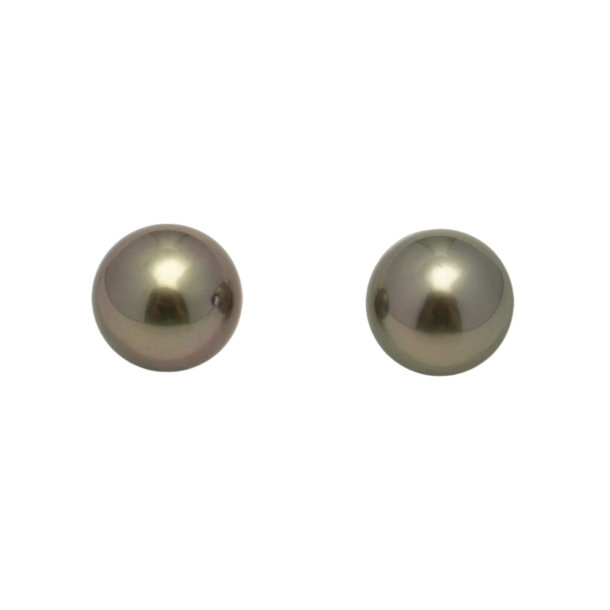 2pcs Olive Green 11.1mm - SR AAA Quality Tahitian Pearl Pair ER1623 OR11