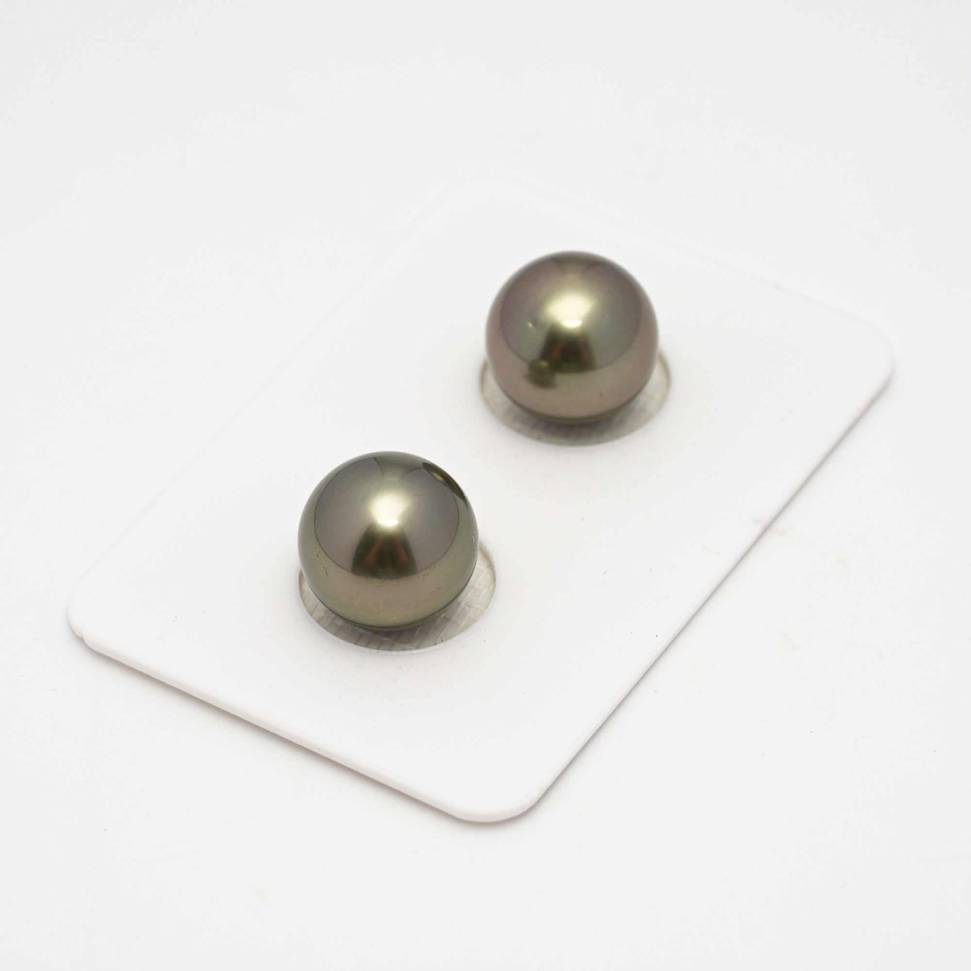 2pcs Olive Green 11.1mm - SR AAA Quality Tahitian Pearl Pair ER1623 OR11