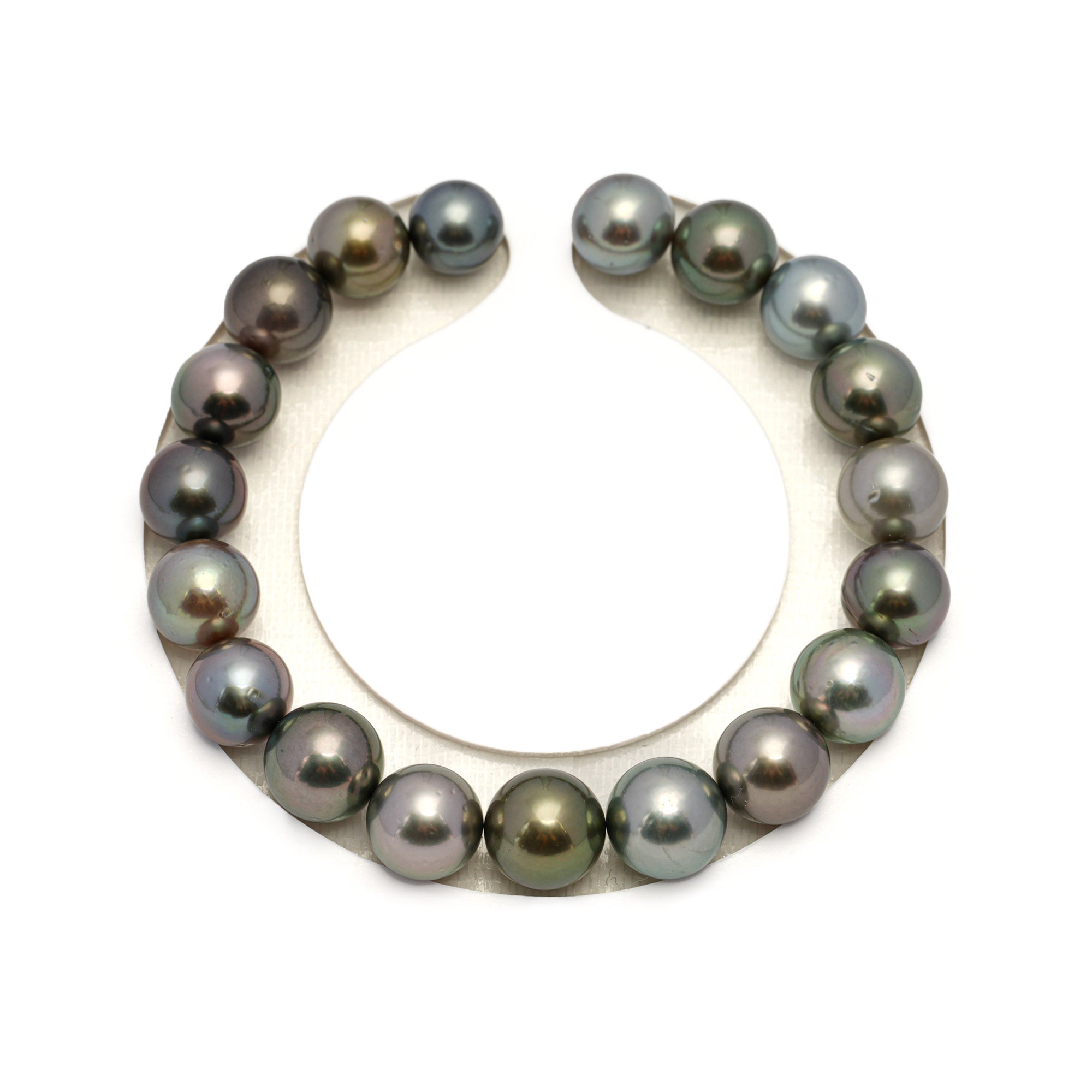 19pcs "High Luster" Multicolor 8-10mm - RSR AAA/AA Quality Tahitian Pearl Bracelet BR2314 OR12