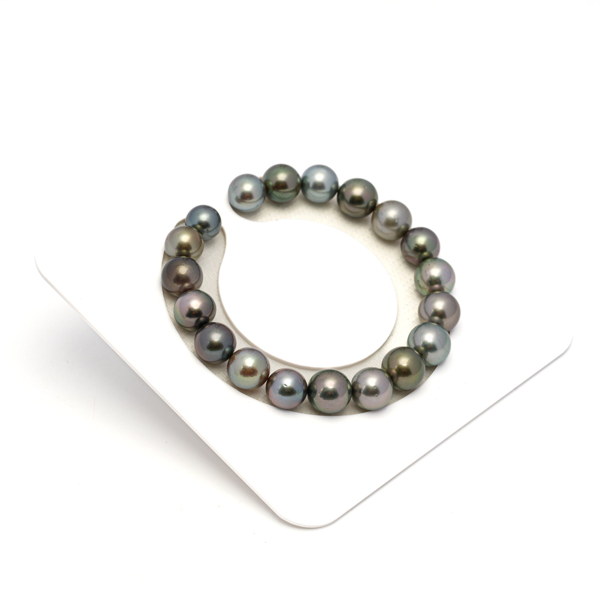 19pcs "High Luster" Multicolor 8-10mm - RSR AAA/AA Quality Tahitian Pearl Bracelet BR2314 OR12