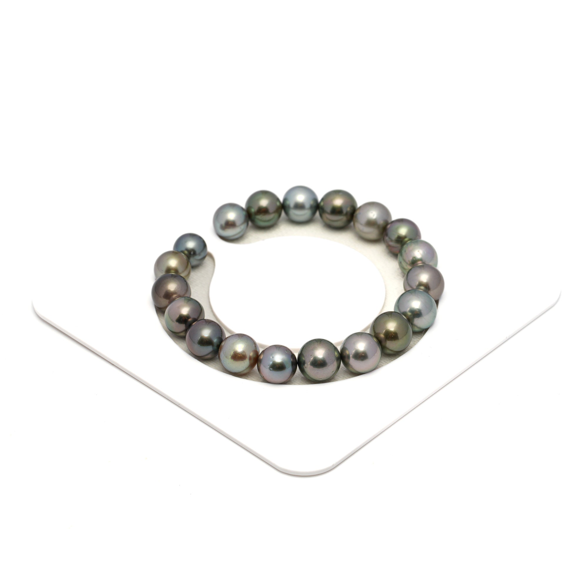 19pcs "High Luster" Multicolor 8-10mm - RSR AAA/AA Quality Tahitian Pearl Bracelet BR2314 OR12