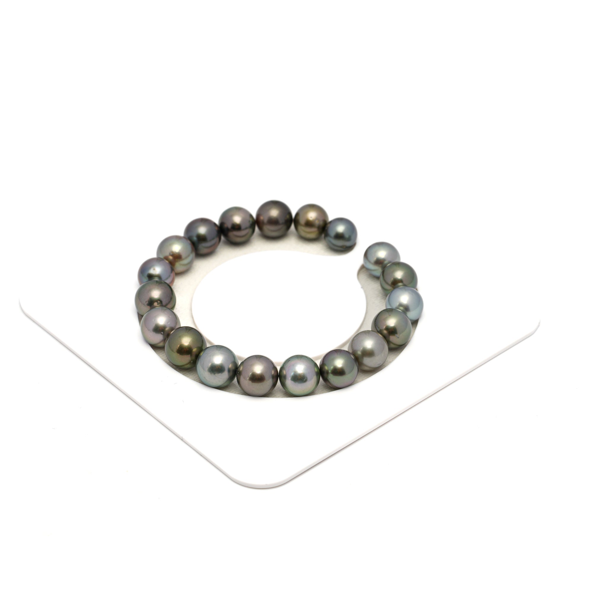 19pcs "High Luster" Multicolor 8-10mm - RSR AAA/AA Quality Tahitian Pearl Bracelet BR2314 OR12