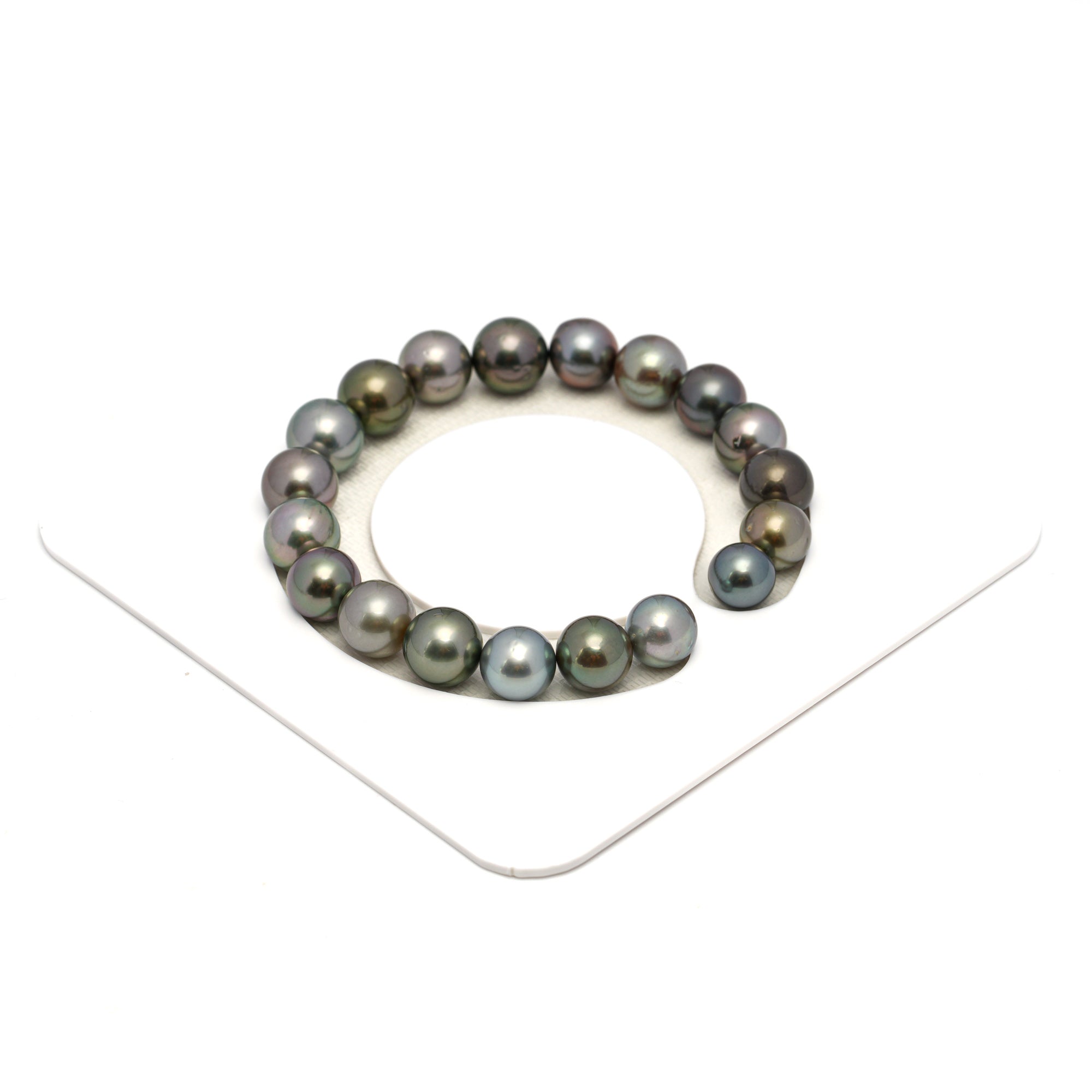 19pcs "High Luster" Multicolor 8-10mm - RSR AAA/AA Quality Tahitian Pearl Bracelet BR2314 OR12