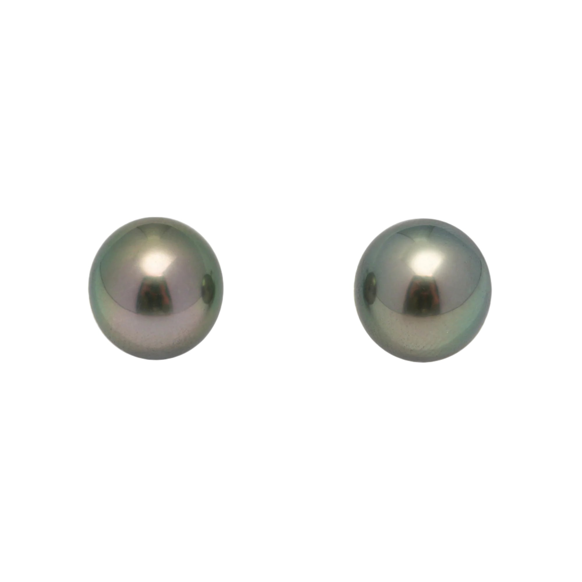 2pcs Peacock 10.3-10.5mm - NR AAA Quality Tahitian Pearl Earring Jewelry ER1629 OR11