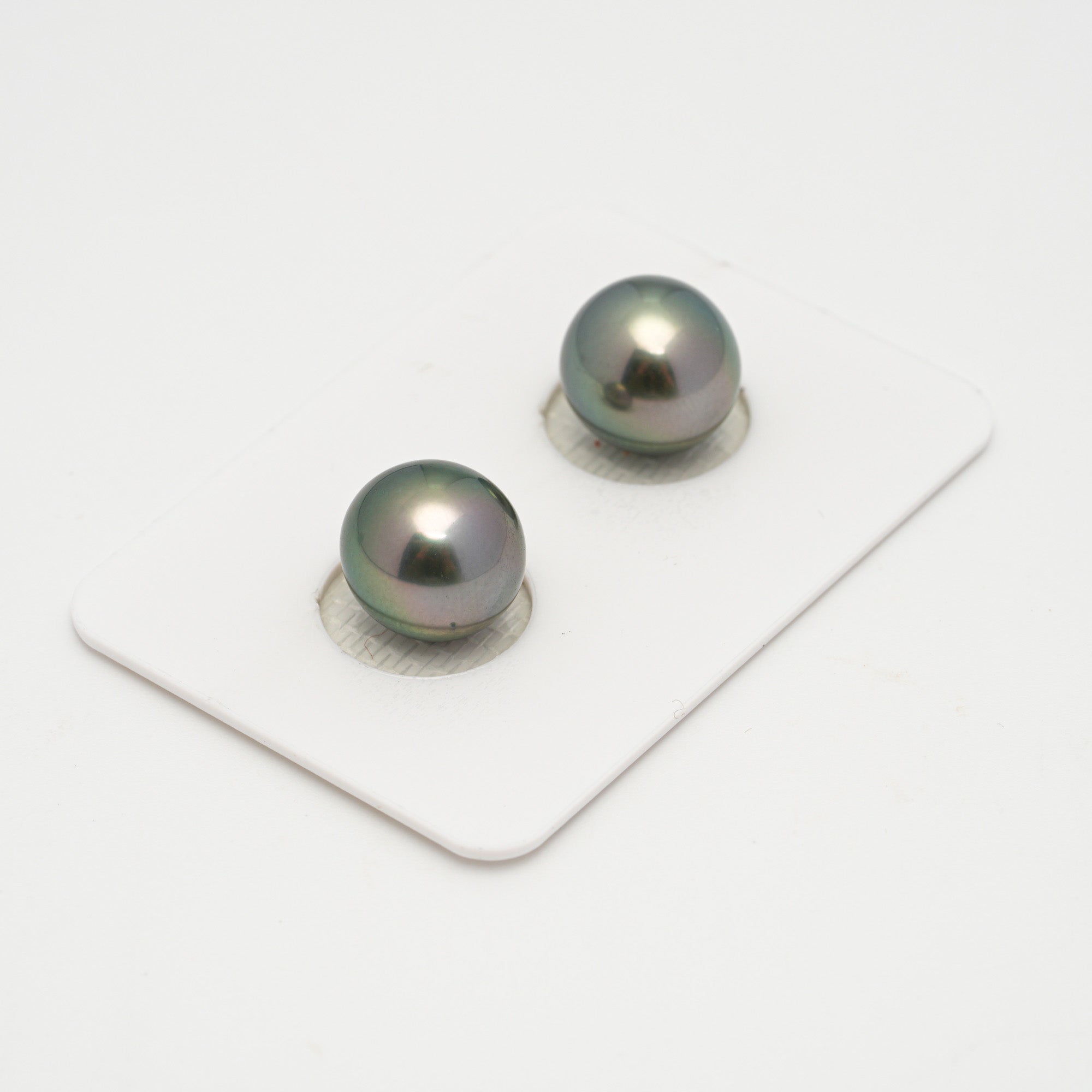 2pcs Peacock 10.3-10.5mm - NR AAA Quality Tahitian Pearl Earring Jewelry ER1629 OR11