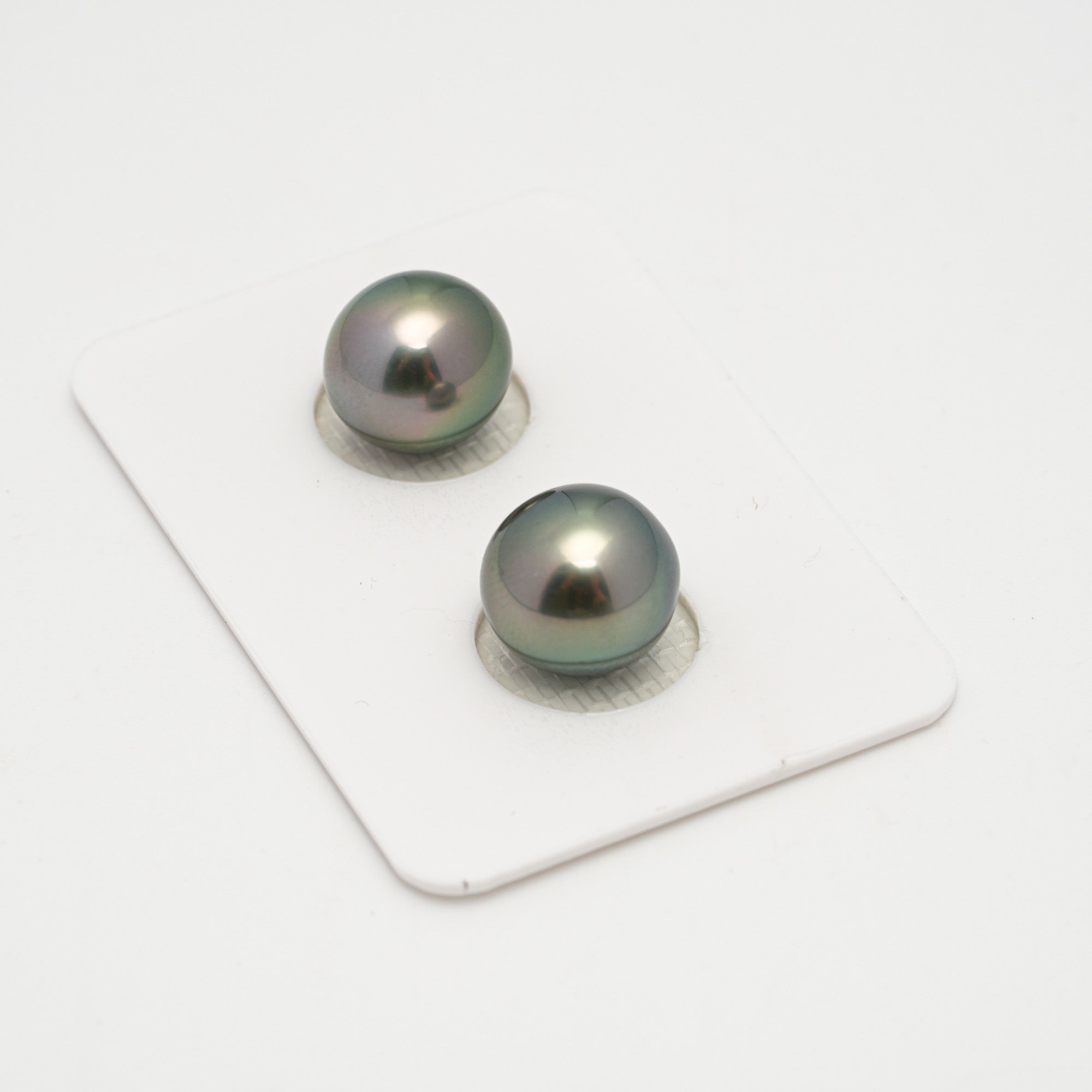 2pcs Peacock 10.3-10.5mm - NR AAA Quality Tahitian Pearl Earring Jewelry ER1629 OR11
